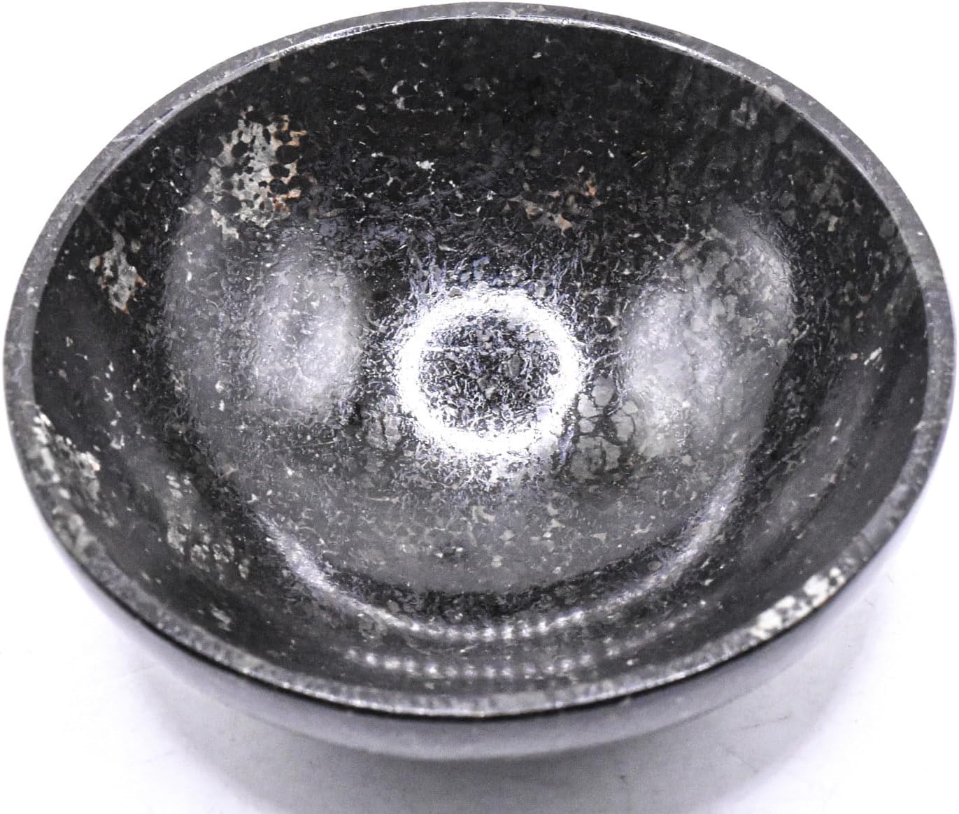 31 Inch Black Nuummite Carved Bowl Decor Collectible