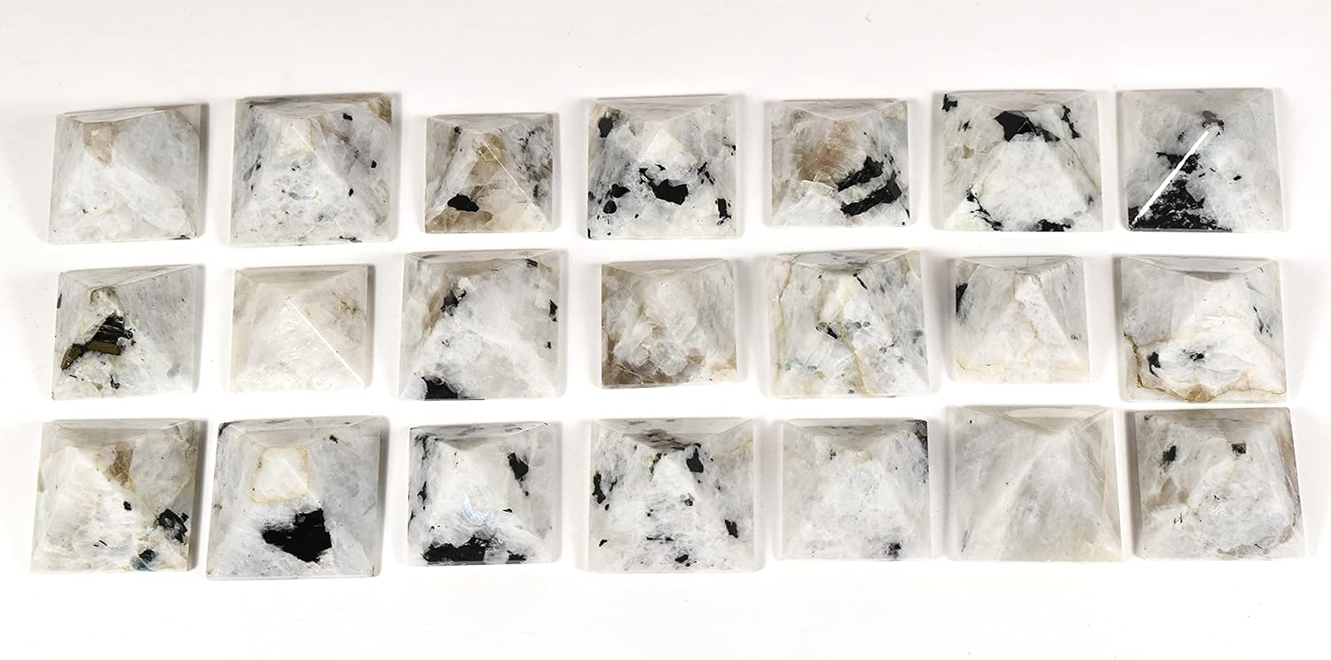 HQRP Rainbow Moonstone Pyramid Natural Decor Specimen India