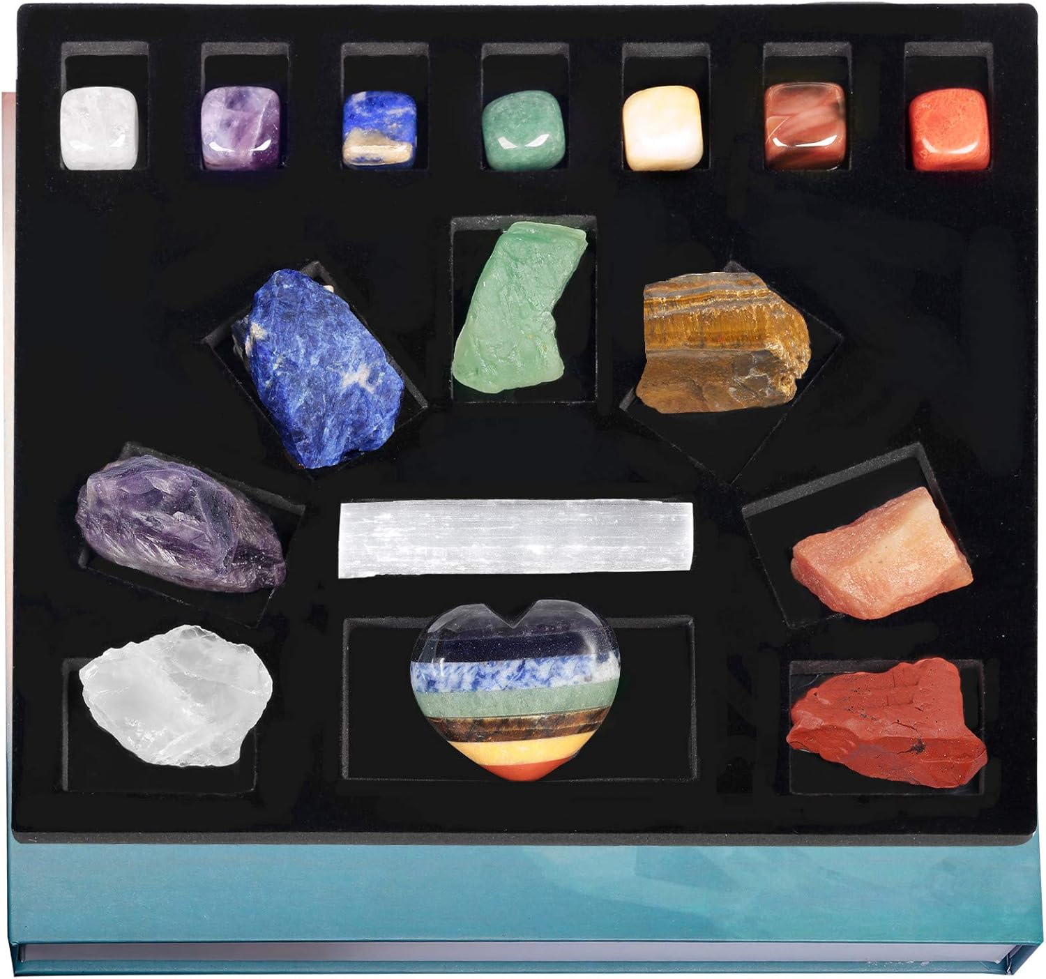 Rockcloud Chakra Therapy Starter Kit with 16 Pieces