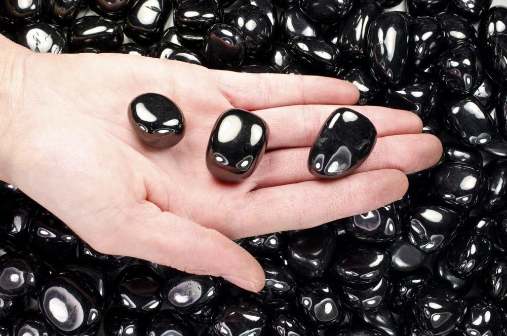 Fantasia Tumbled Black Jet Stones 12 lb Small
