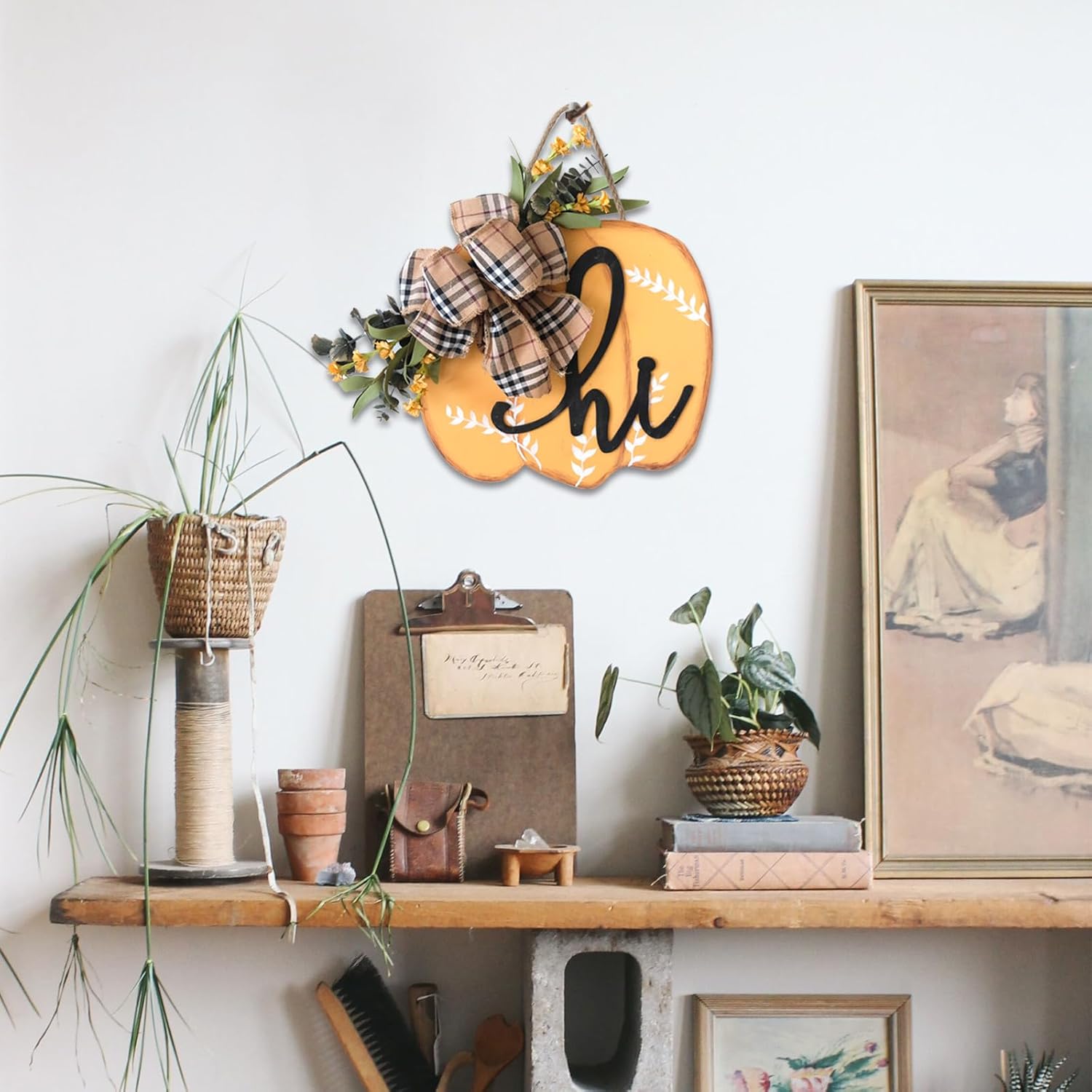 Idyllic Fall Harvest Pumpkin Wreath for Front Door