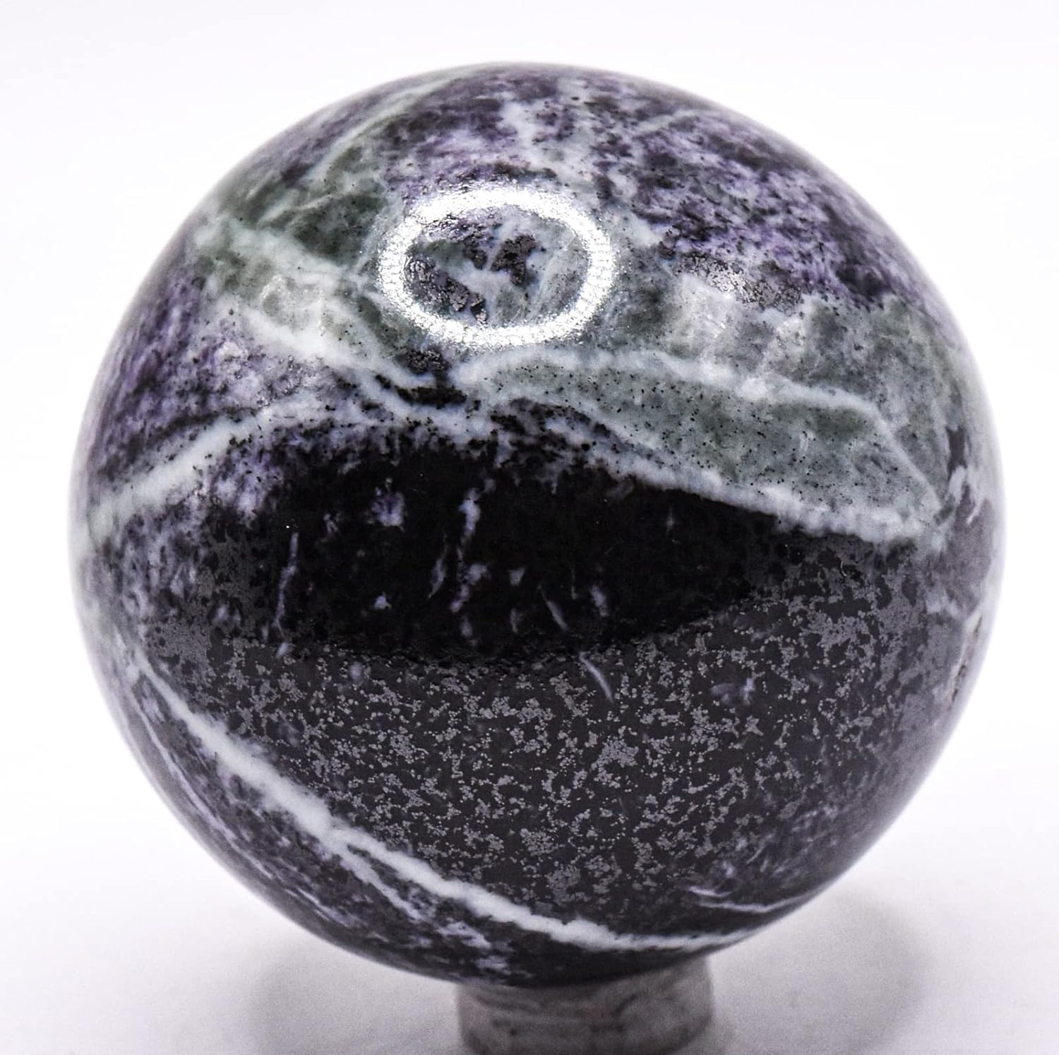 55mm Deep Purple Lilac Kammererite Sphere with Stand - India