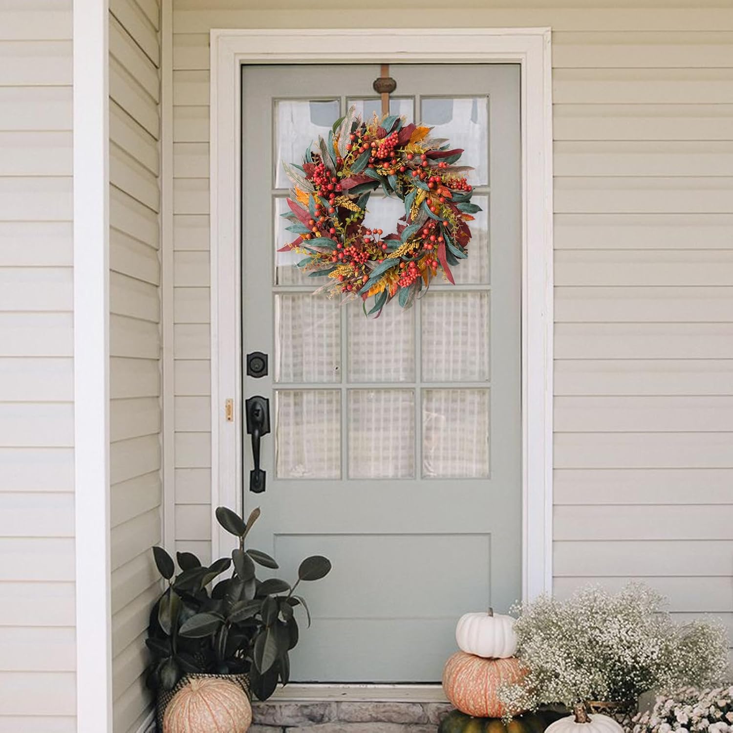 TEMPUS 22 Inch Fall Wreath Artificial Decor