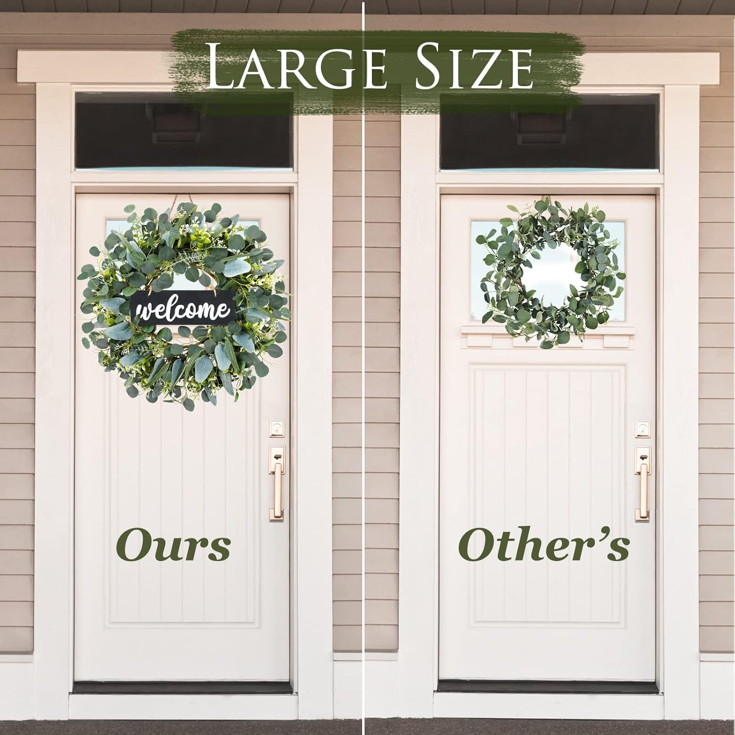 Dremisland Green Eucalyptus Wreath with Welcome Sign