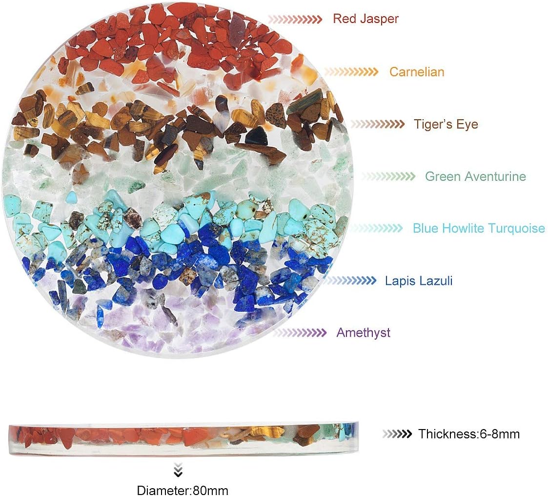 Nupuyai 7 Chakra Crystal Slices Set Pack of 2