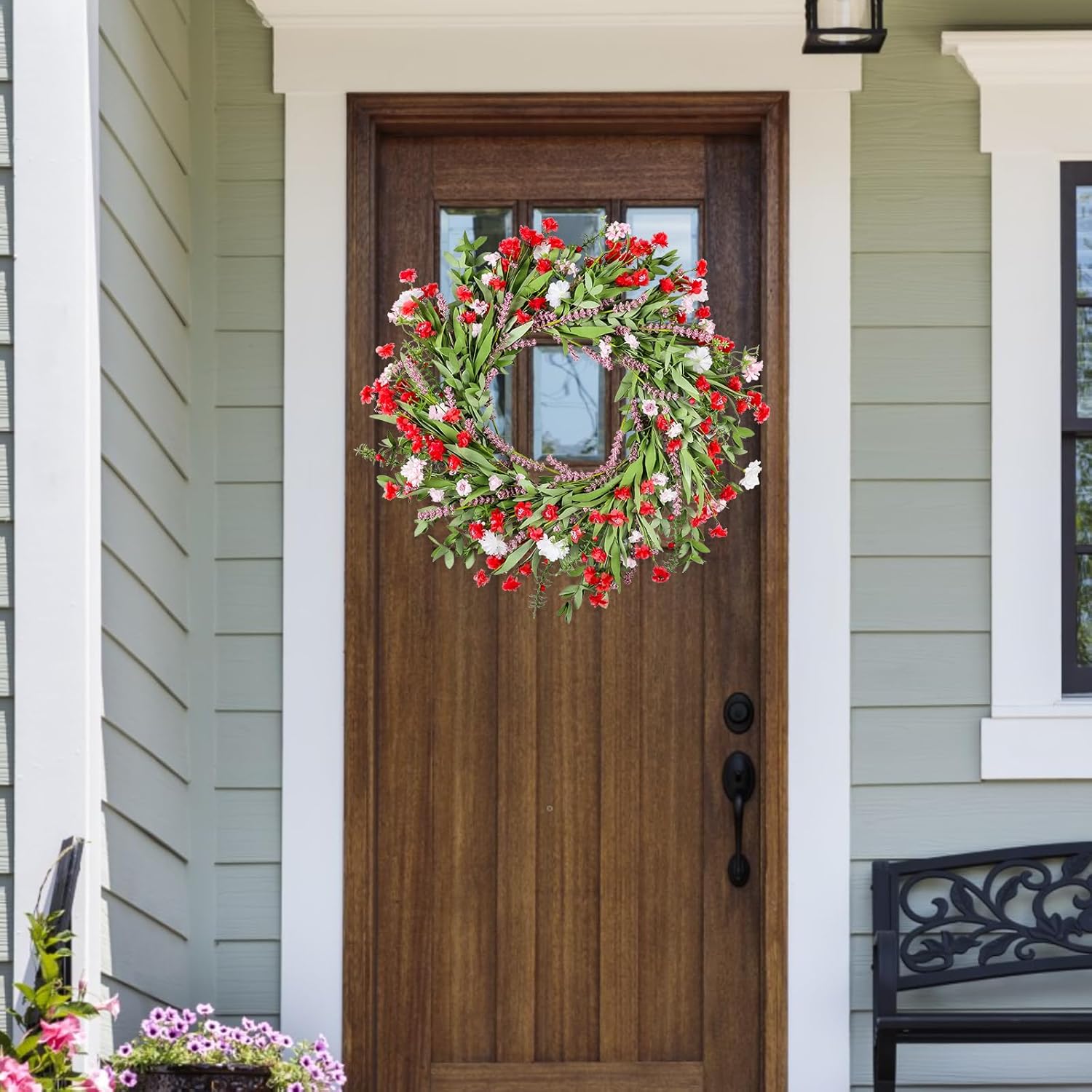 26 Inch Artificial Spring Wreath with Wildflowers