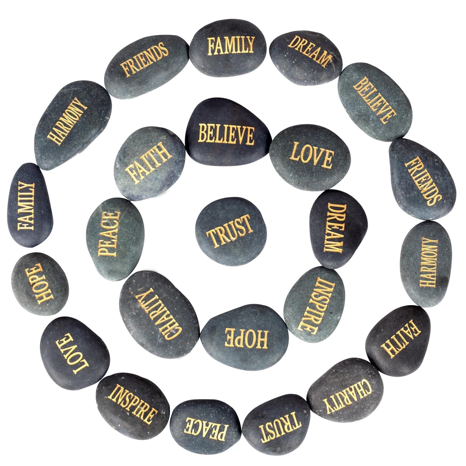 DIY Rocks 12pcs Engraved Stones for Home Decor