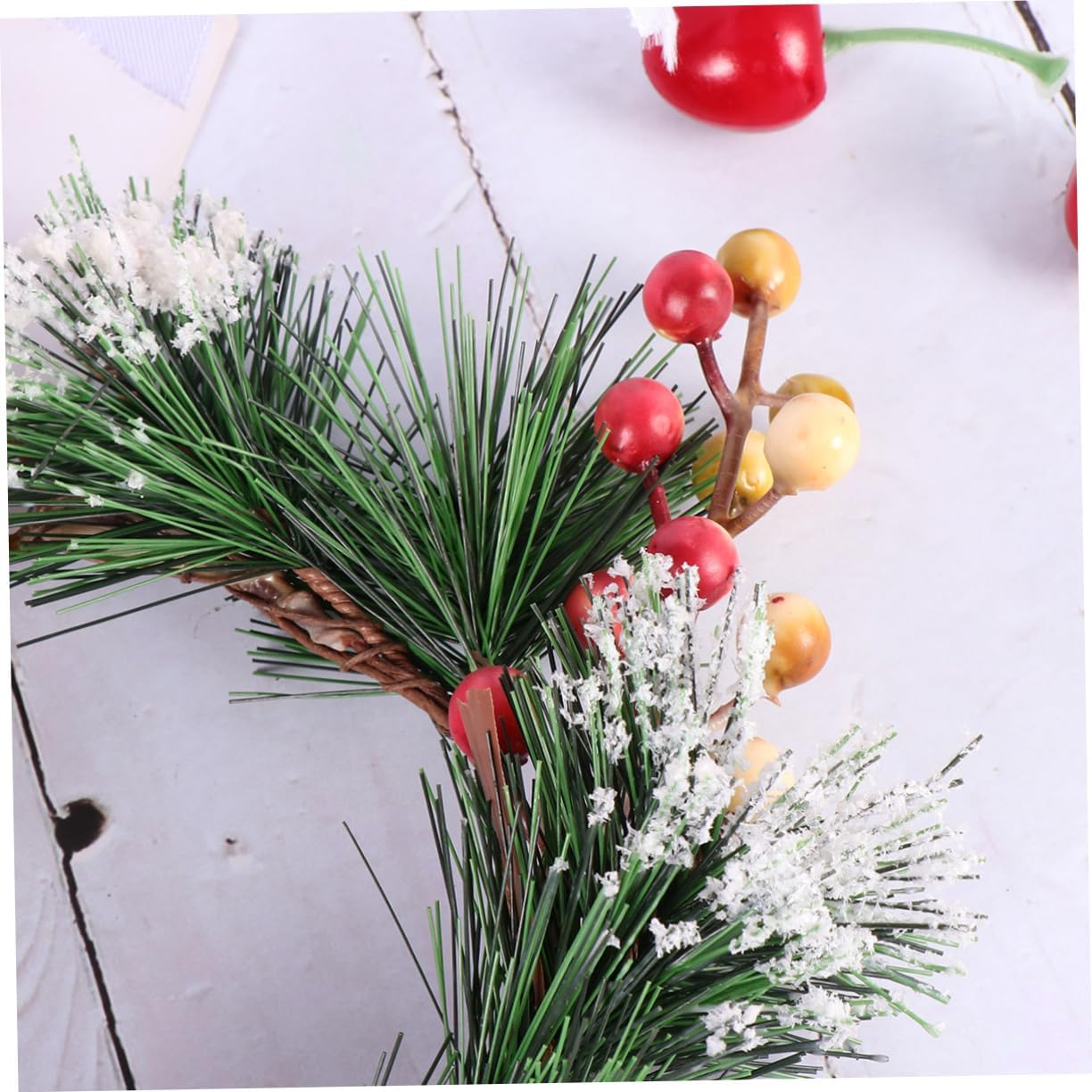 Cabilock Resin Berry Garland Wreath Pink White Decor