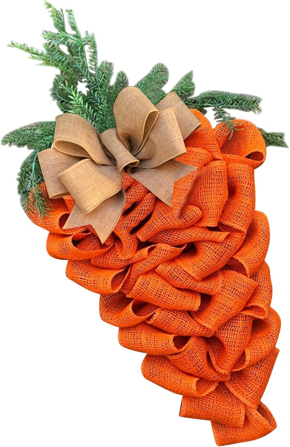 236 Inch Easter Carrot Wreath with Bow and Eucalyptus Leaves