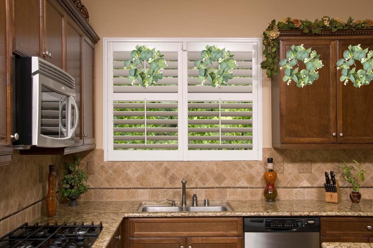 LSKYTOP 6Pcs Eucalyptus Wreath for Kitchen Wall Window Decor