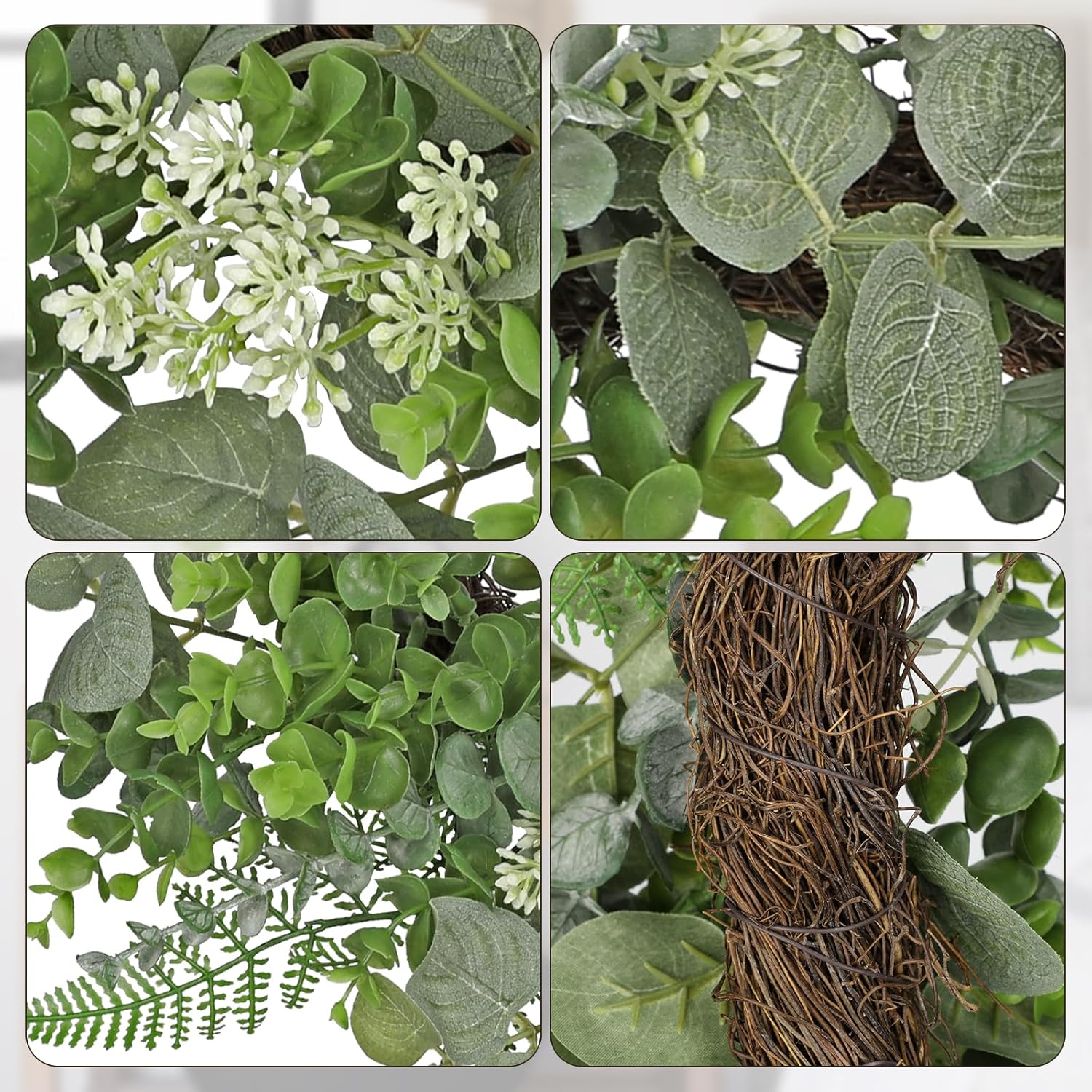Briful 20 Inch Eucalyptus Door Wreath for All Seasons