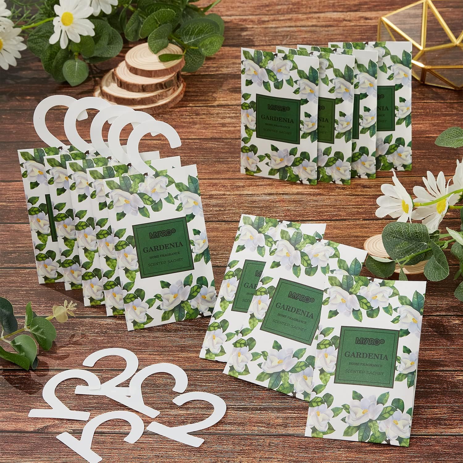MYARO 12 Pack Gardenia Scented Sachets Air Freshener