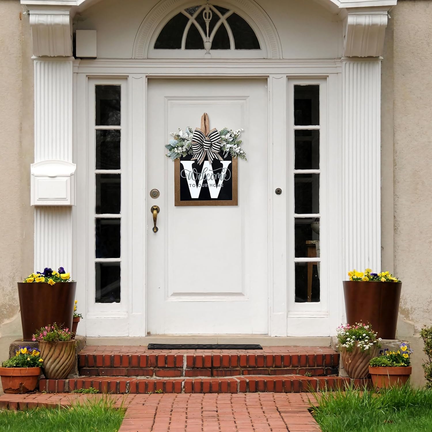 Ultra Large 14 Inch Front Door Wreath with Welcome Sign