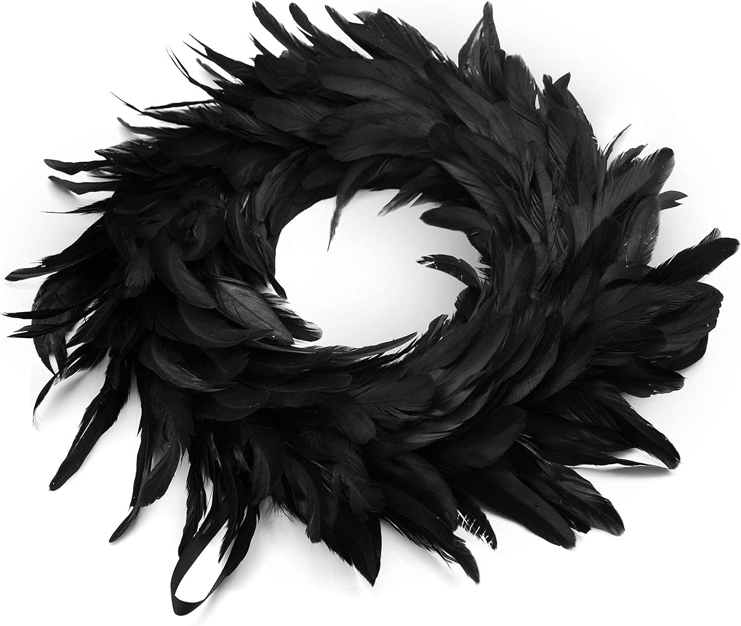 JOYIN 135 Inch Black Feather Halloween Wreath