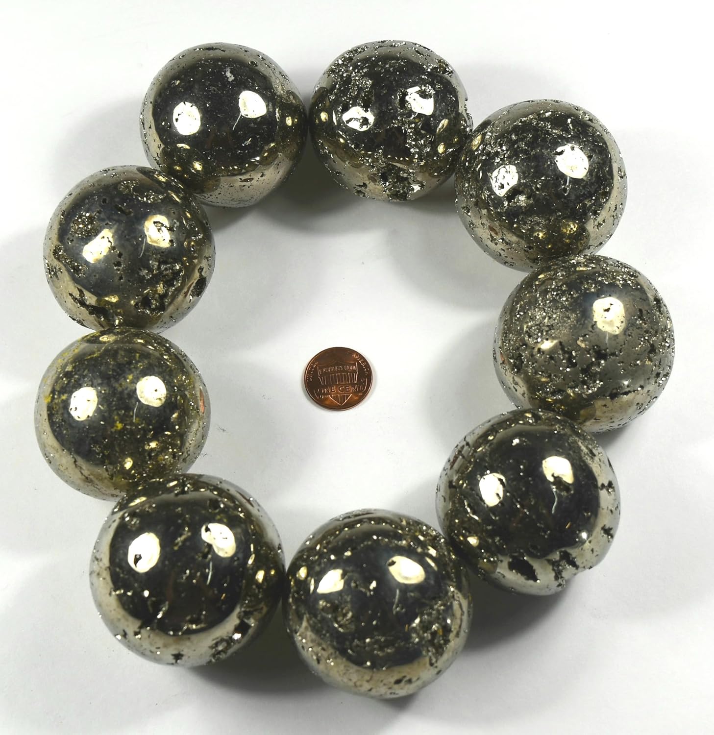 HQRP Golden Pyrite Sphere 46mm with Stand
