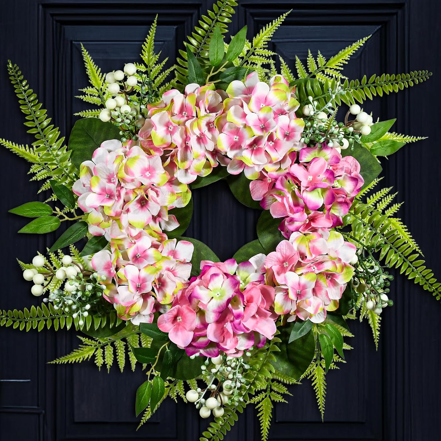 25 Inch Hydrangea Wreath for Front Door and Wall