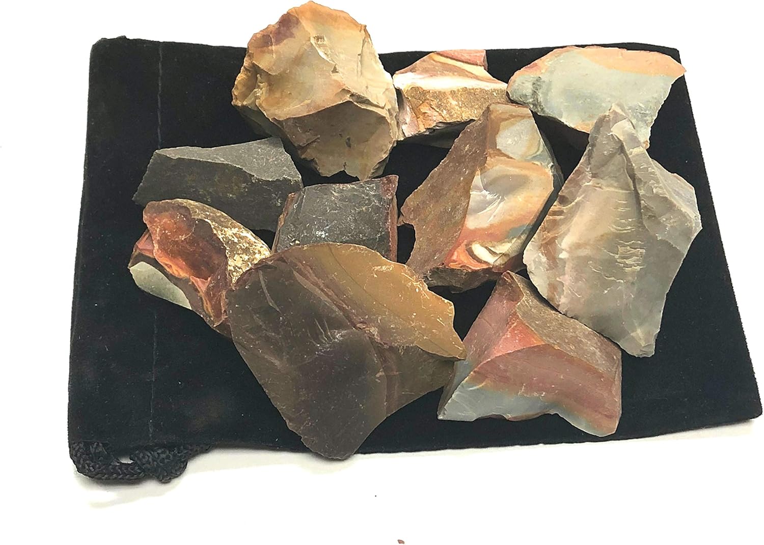 Zentron Crystal Collection Rough Desert Jasper Stones 1 Inch Velvet Bag