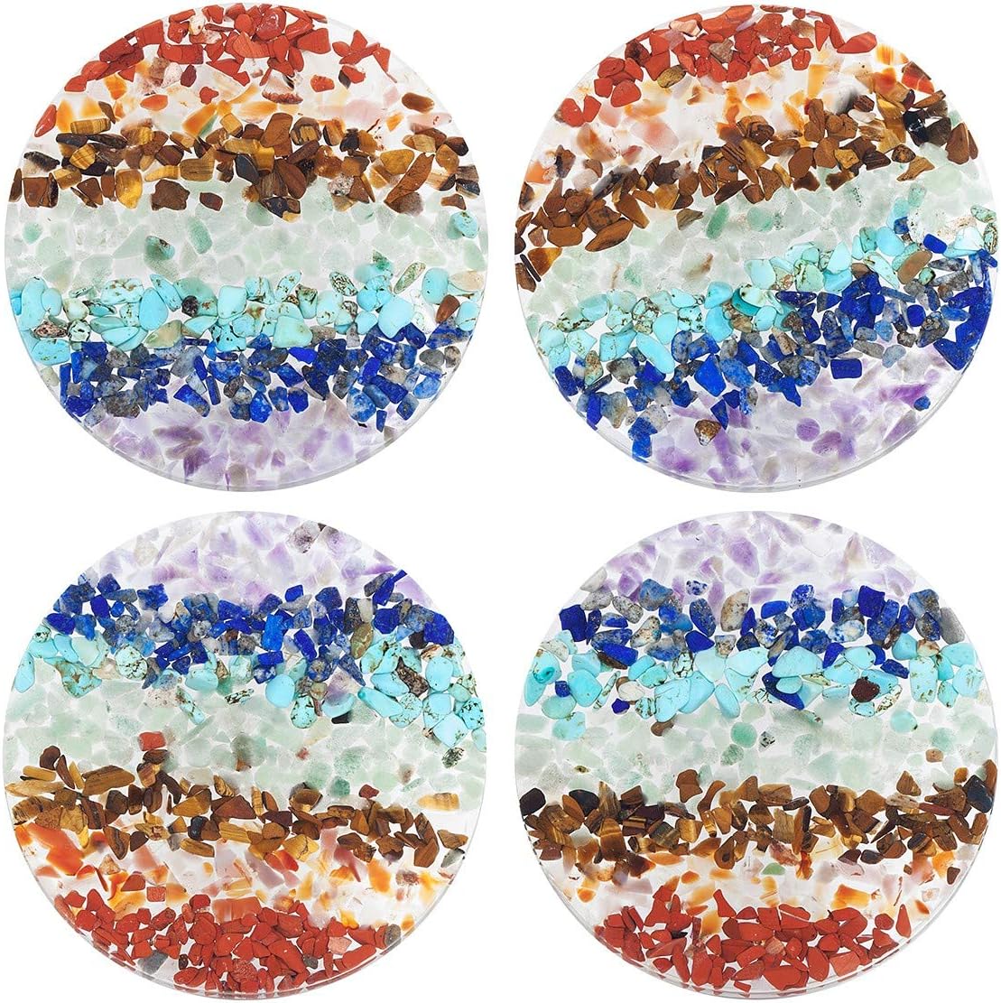 Nupuyai 7 Chakra Crystal Slices Set Pack of 2