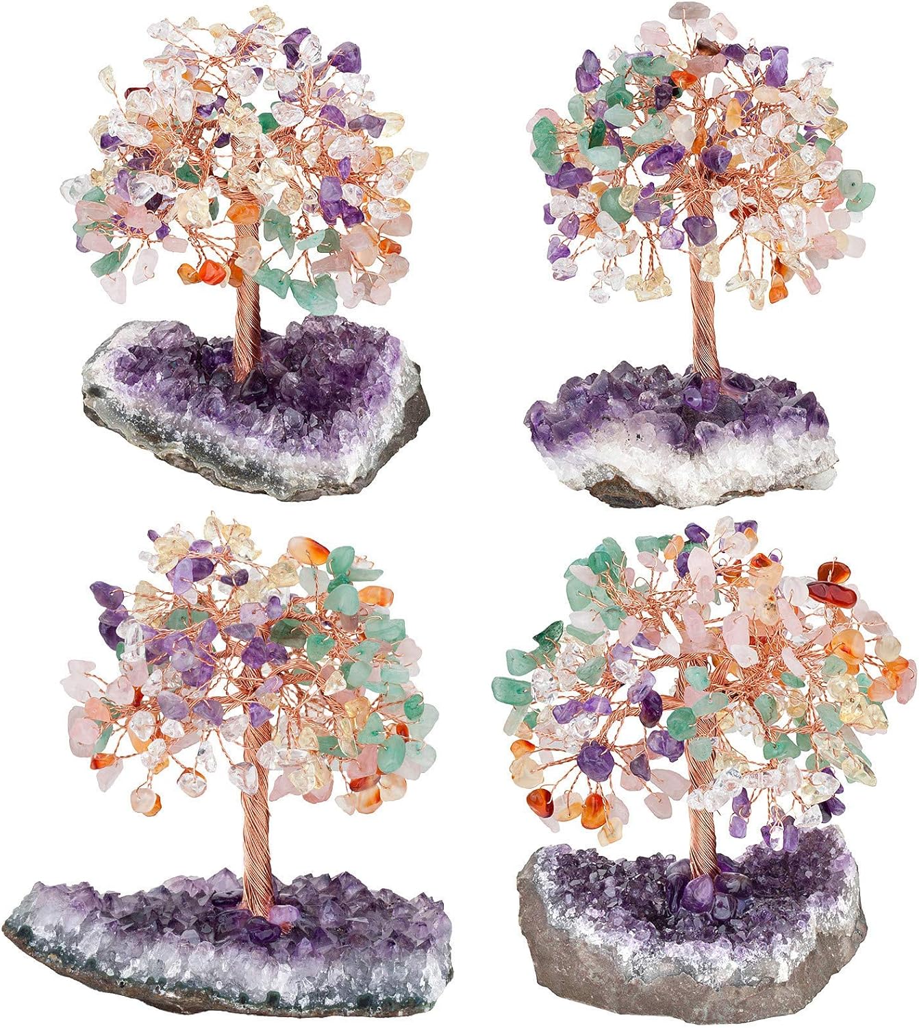 Mookaitedecor Bundle - 2 Items Raw Crystals Chakra Crystal Tree