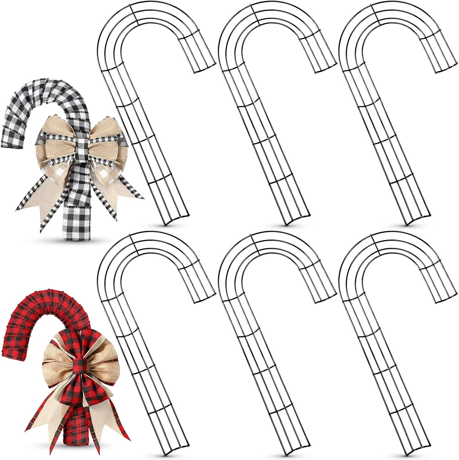 Patelai 6 Piece Candy Cane Wire Wreath Frame 16 Inches