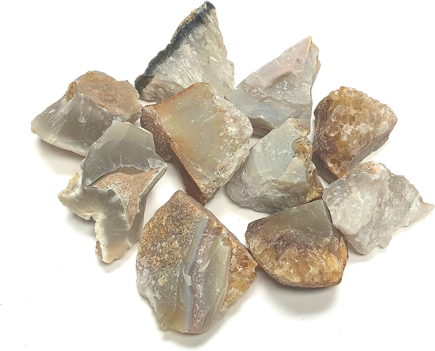 Rough Natural Agate Stones - Large 1 Inch Pieces Velvet Bag 12 Pound