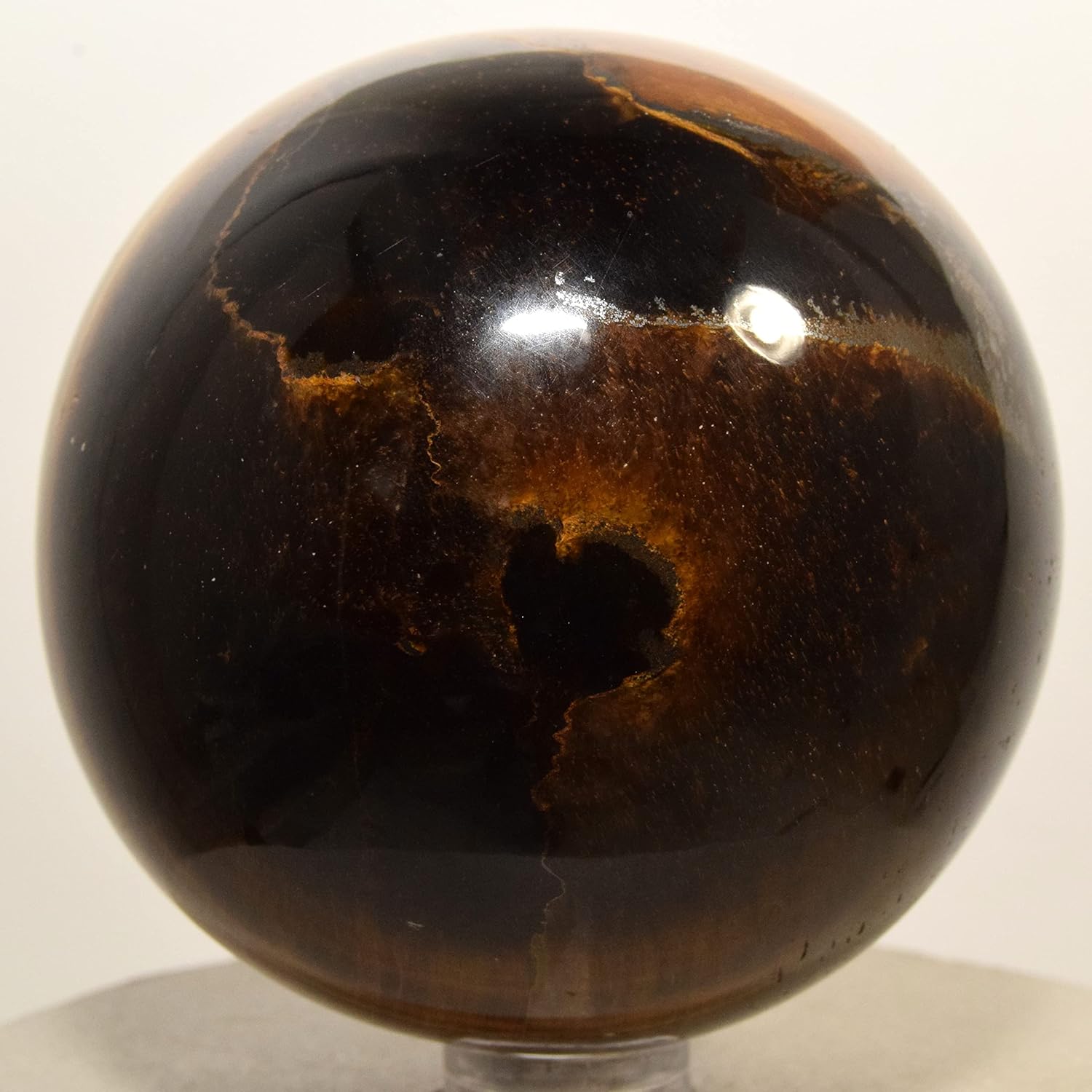 65mm Yellow Golden Tigers Eye Sphere with Stand