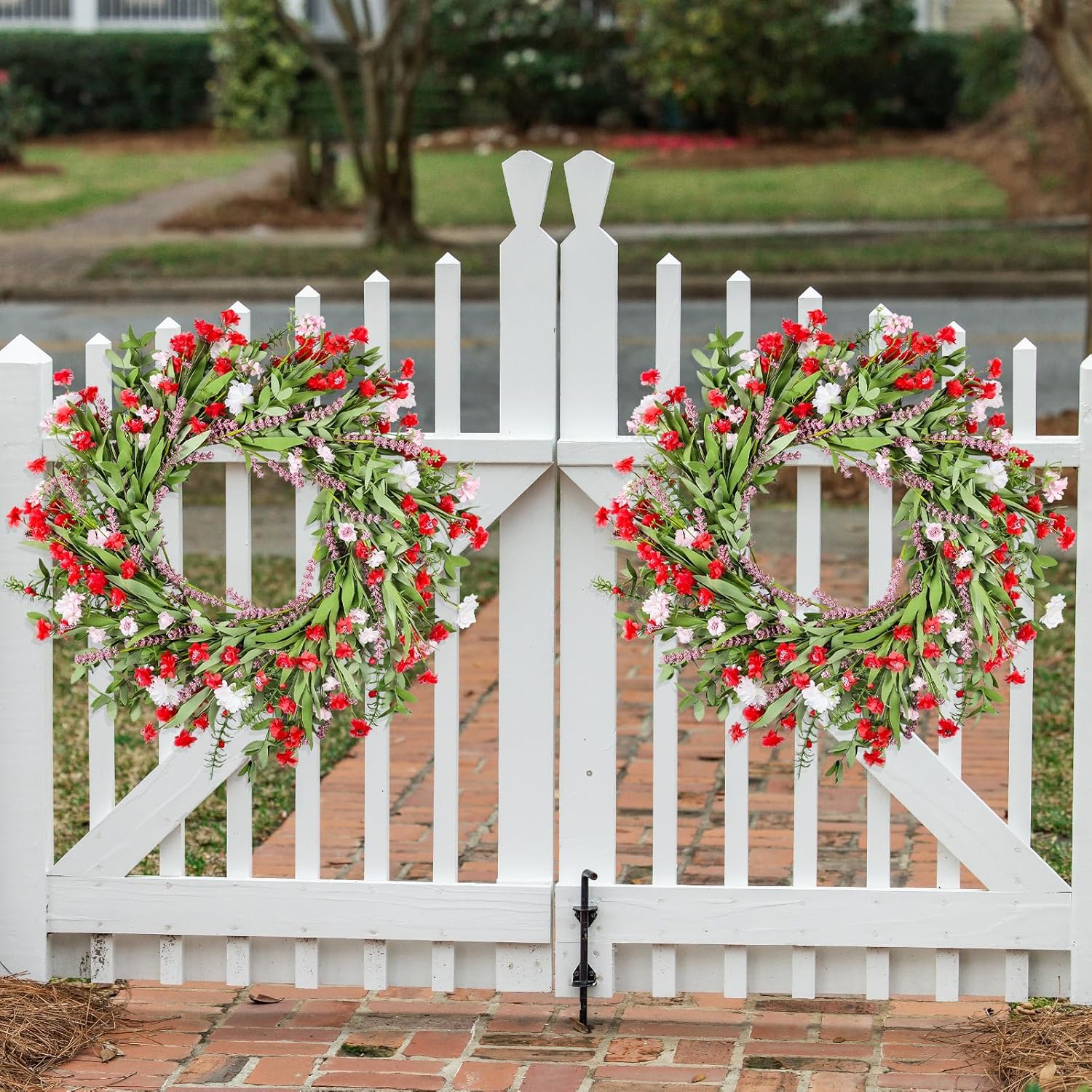 26 Inch Artificial Spring Wreath with Wildflowers