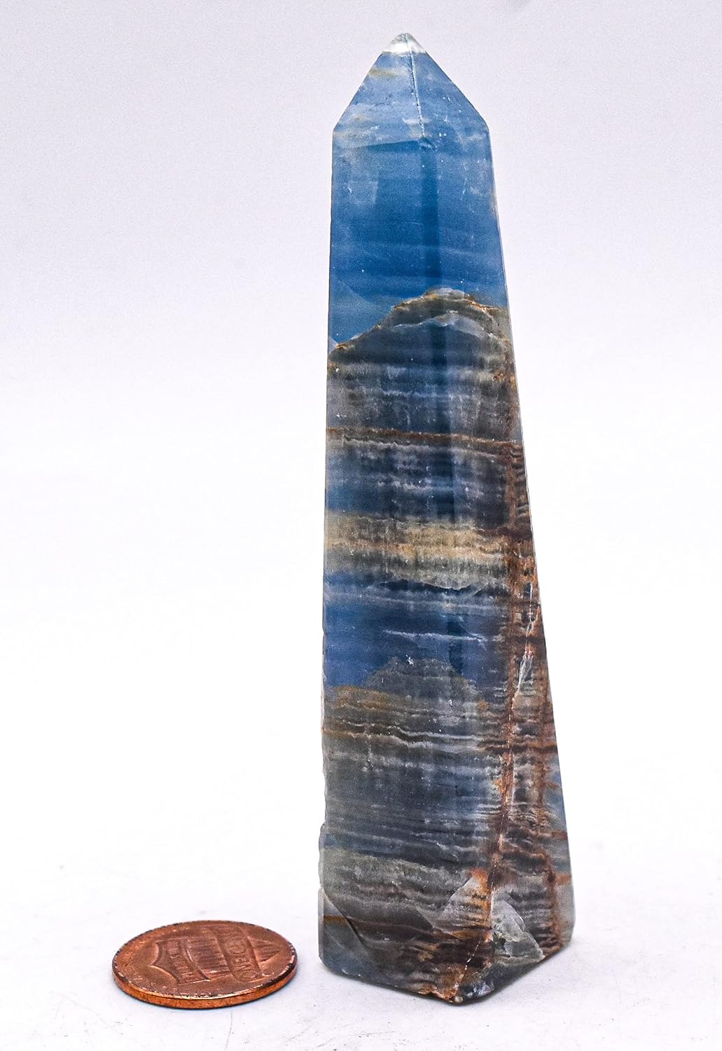 HQRP 37 Inch Blue Banded Onyx Obelisk Decor Specimen