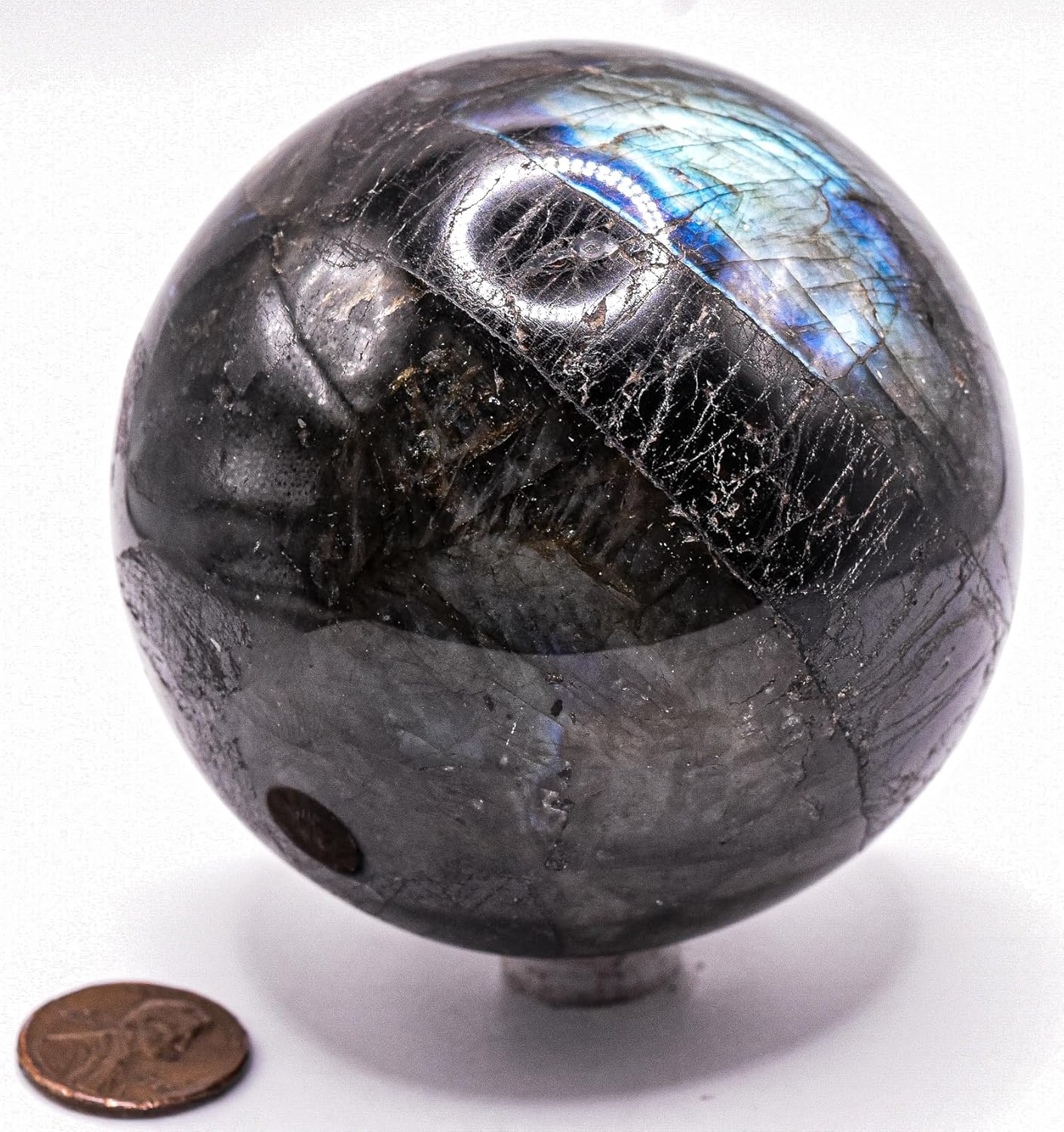 29 Inch Labradorite Sphere with Stand - Natural Crystal Collectible