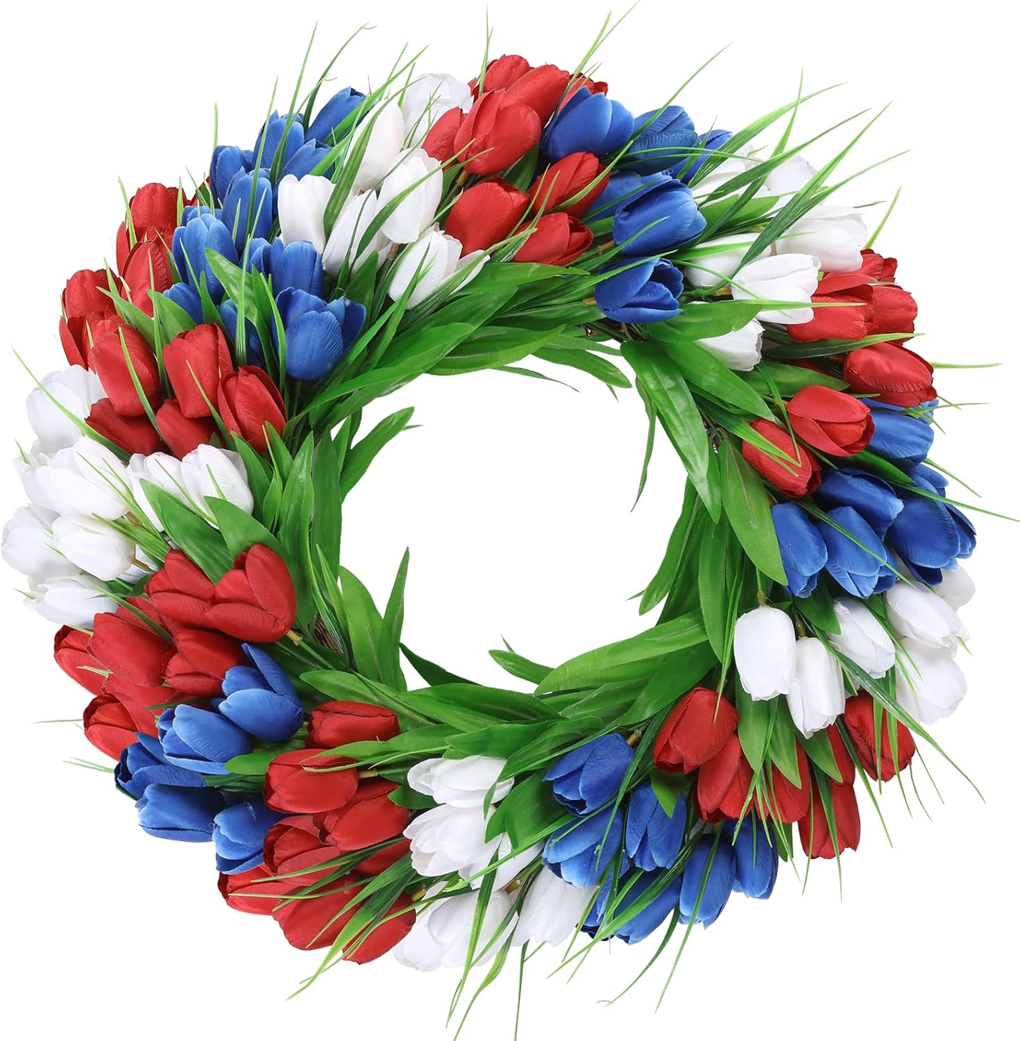 UArtlines 20 Inch Tulip Wreath for Front Door