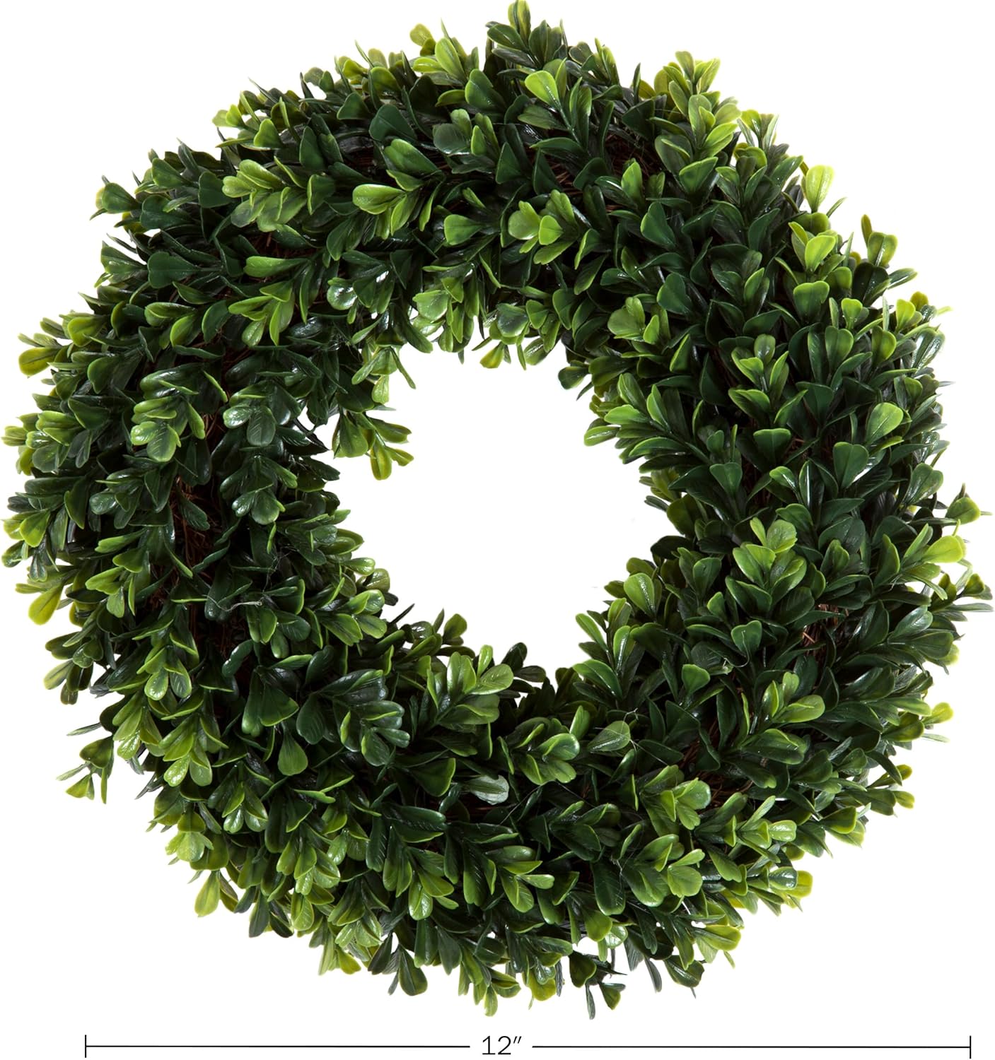 Pure Garden 12-Inch UV Resistant Boxwood Wreath for Front Door