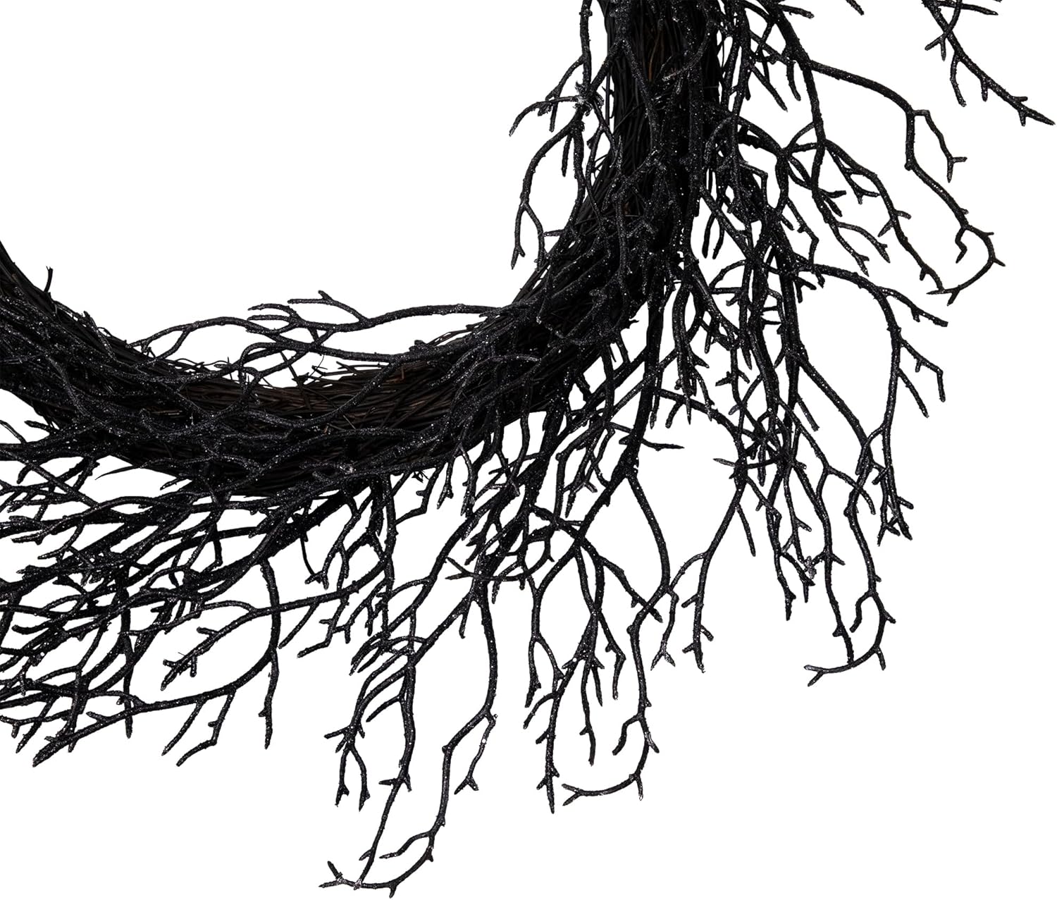 Northlight Glittered Twig Artificial Halloween Wreath 24 Inch Black