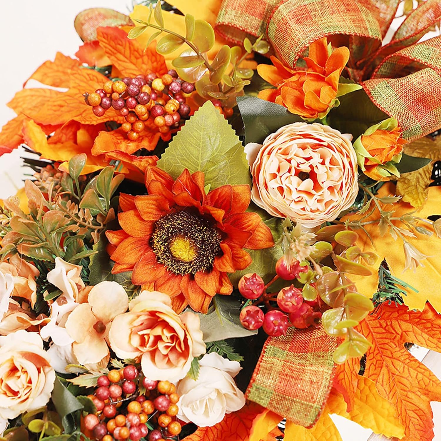 Fall Teardrop Swag Wreath for Front Door