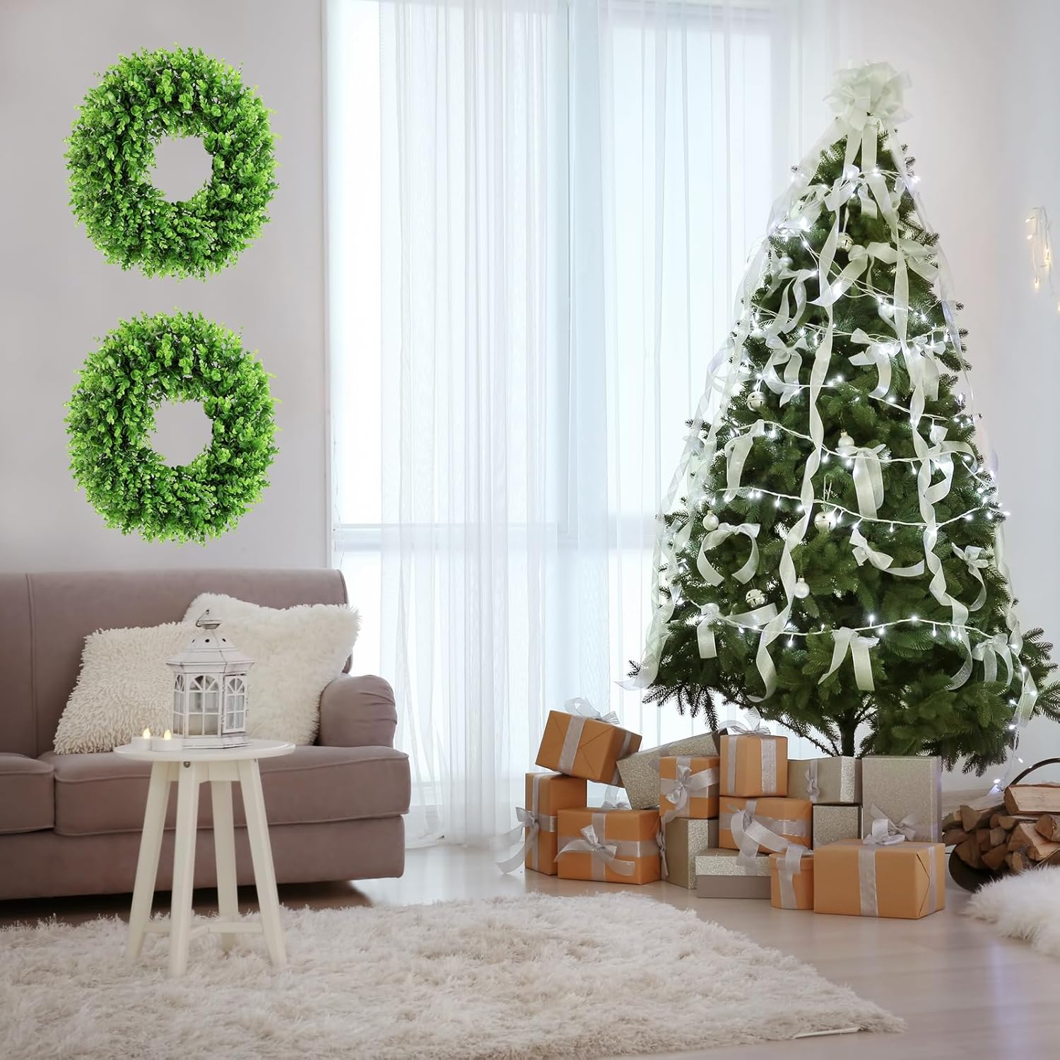 Preserved Boxwood Wreath Artificial 20 Inch