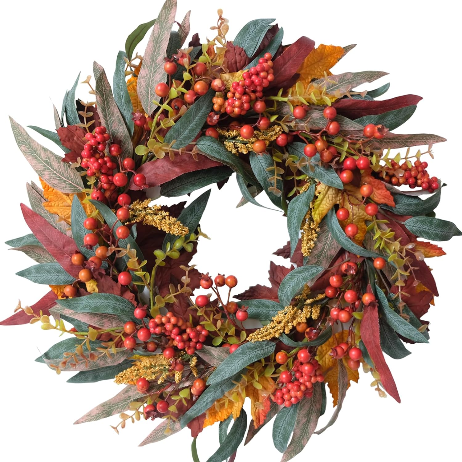 TEMPUS 22 Inch Fall Wreath Artificial Decor