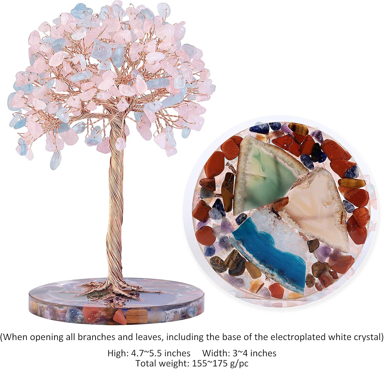 Rockcloud Blue Crystal Stones Desk Ornament Set