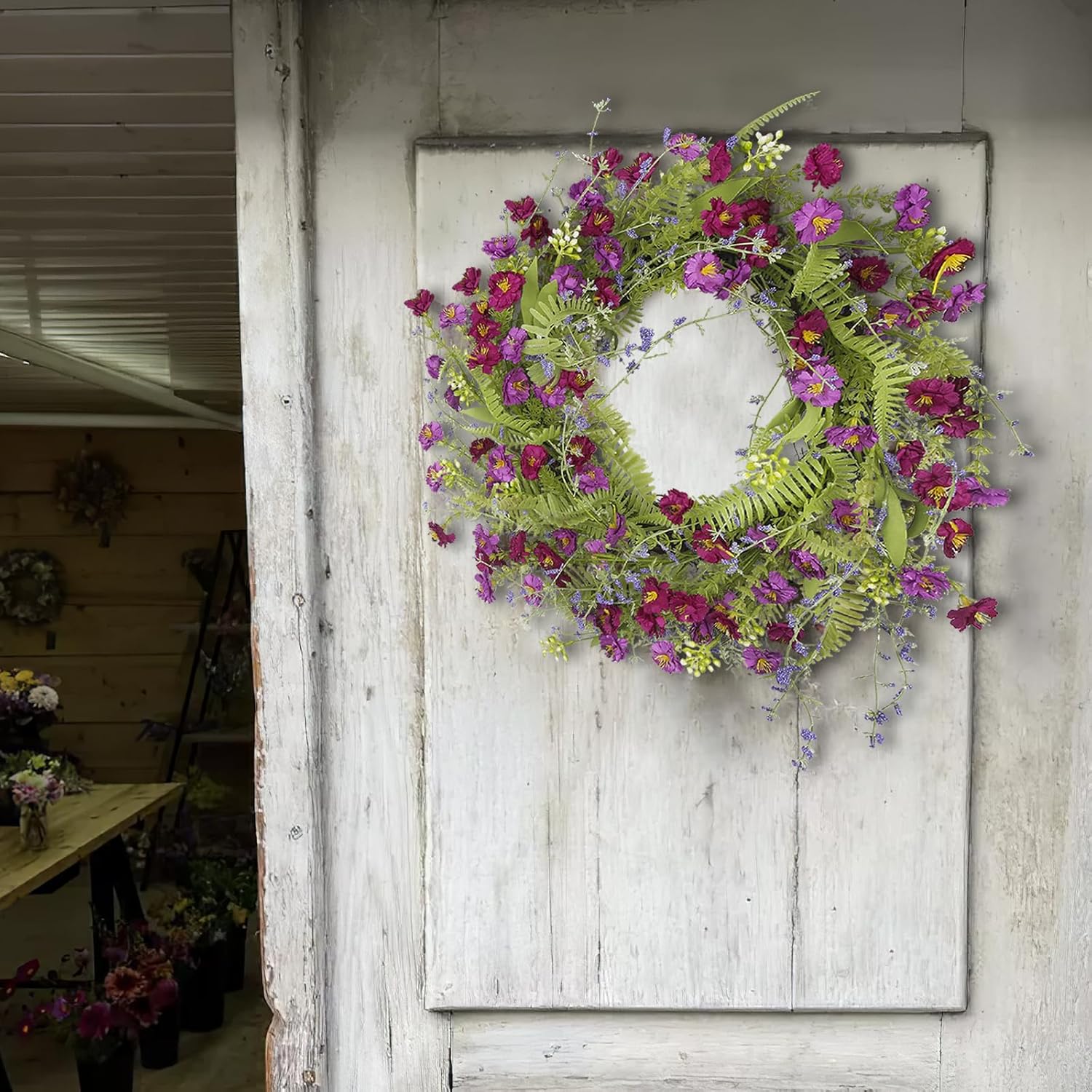 CISDUEO 20 Inch Spring Wreath Decor