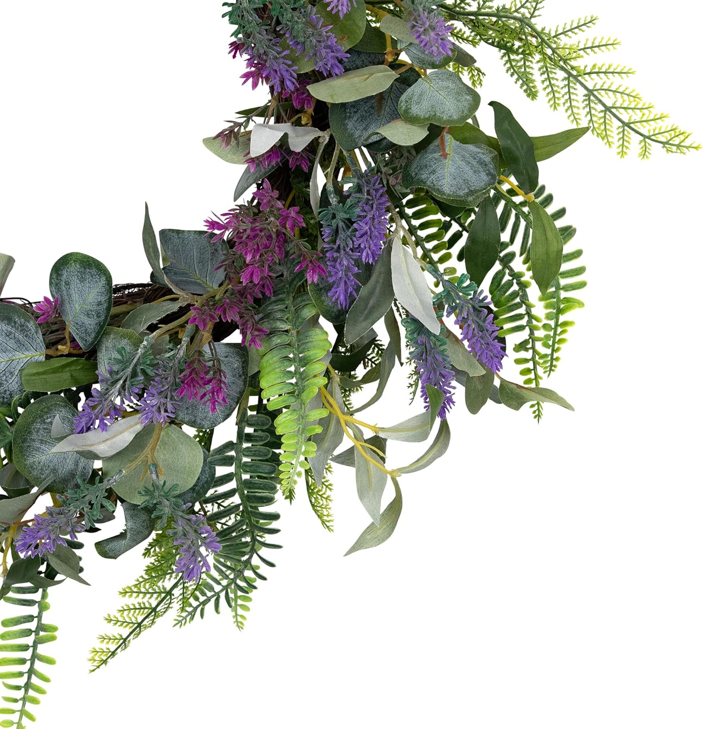 Northlight Lavender Mixed Foliage Artificial Wreath 22 Inch Purple Green