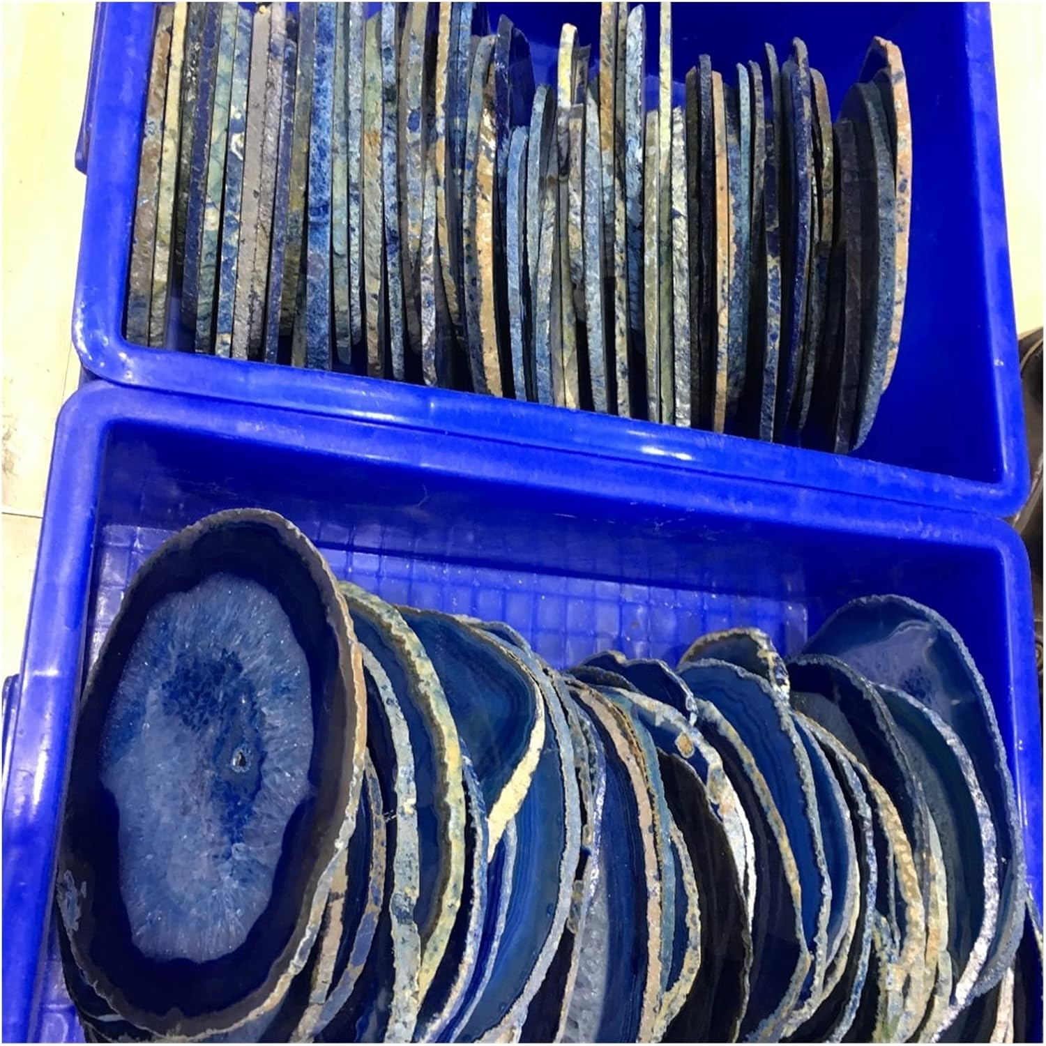 150mm Blue Agate Slice for Indoor Fountain Decoration