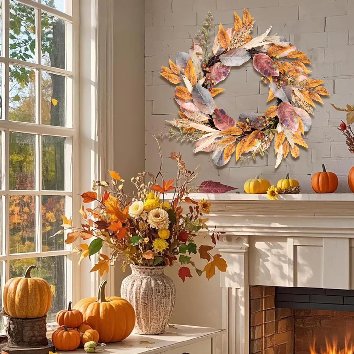 Fall Wreath for Front Door 22 Autumn Decor