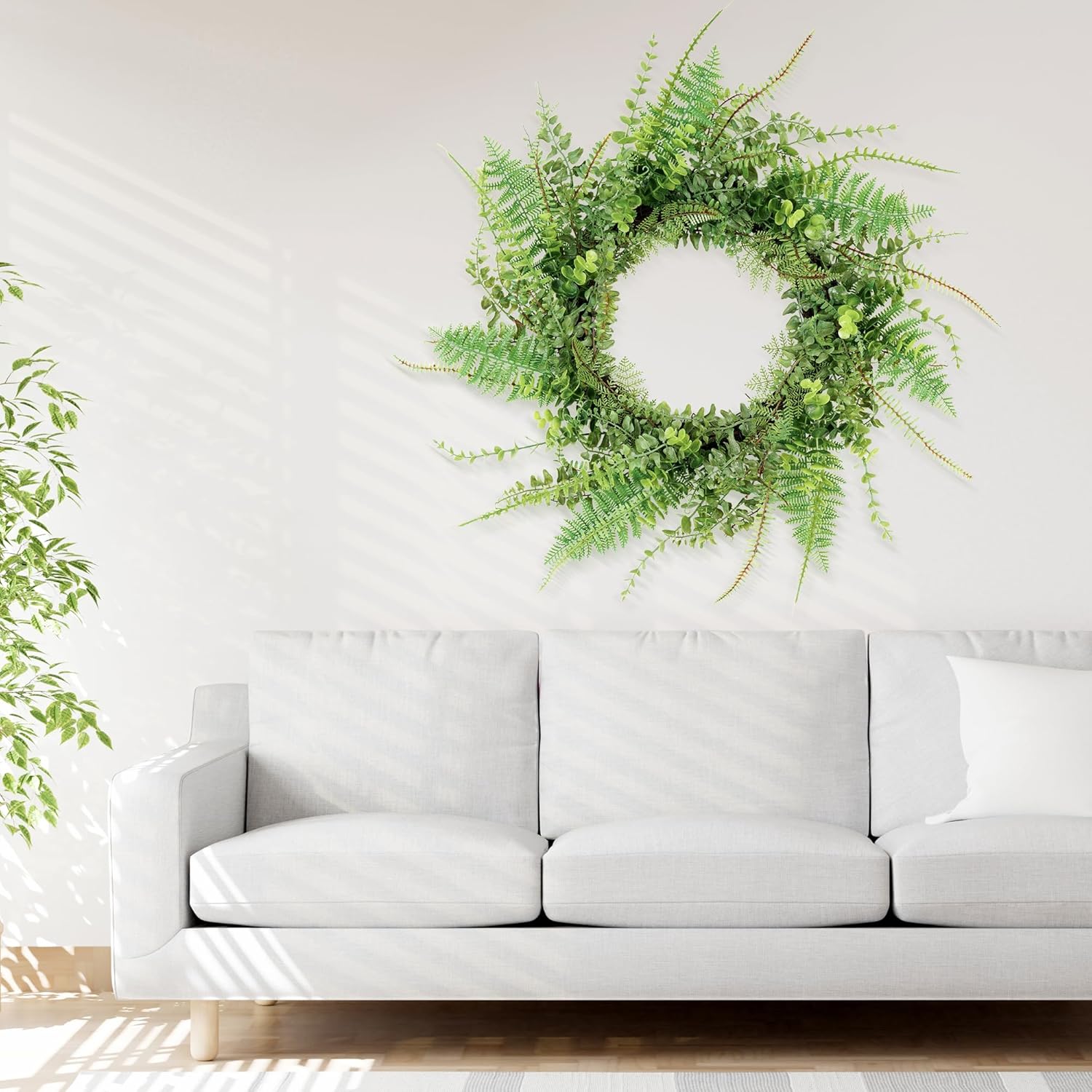 Handmade 26 Inch Fern Wreath for Front Door
