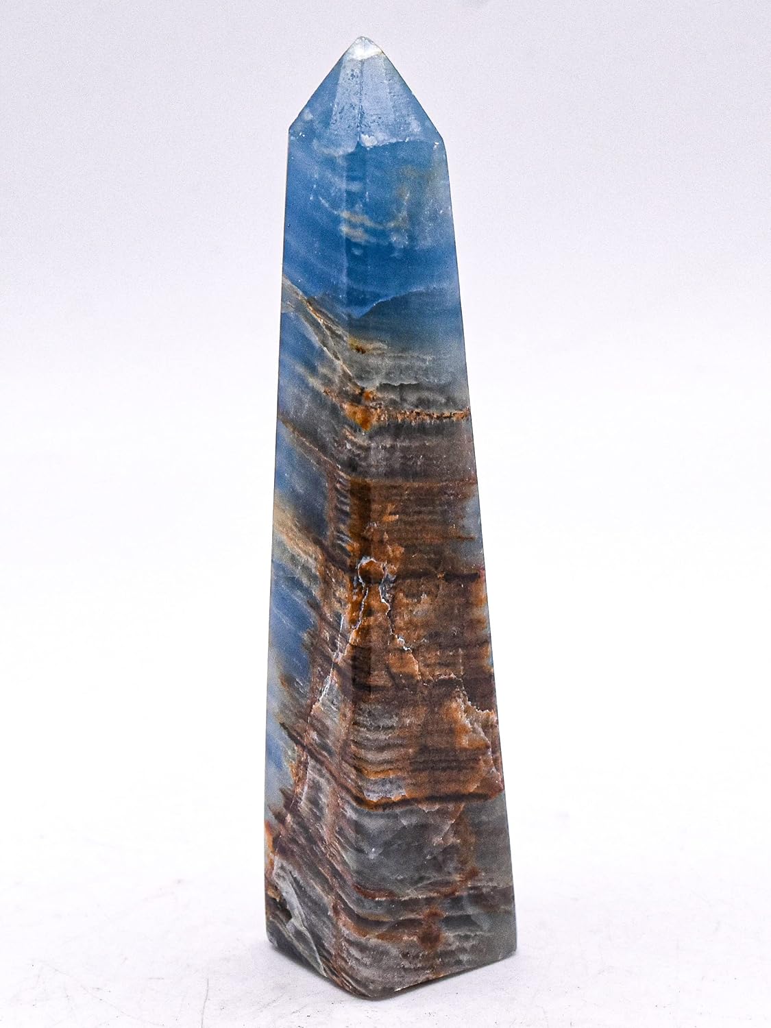 HQRP 37 Inch Blue Banded Onyx Obelisk Decor Specimen