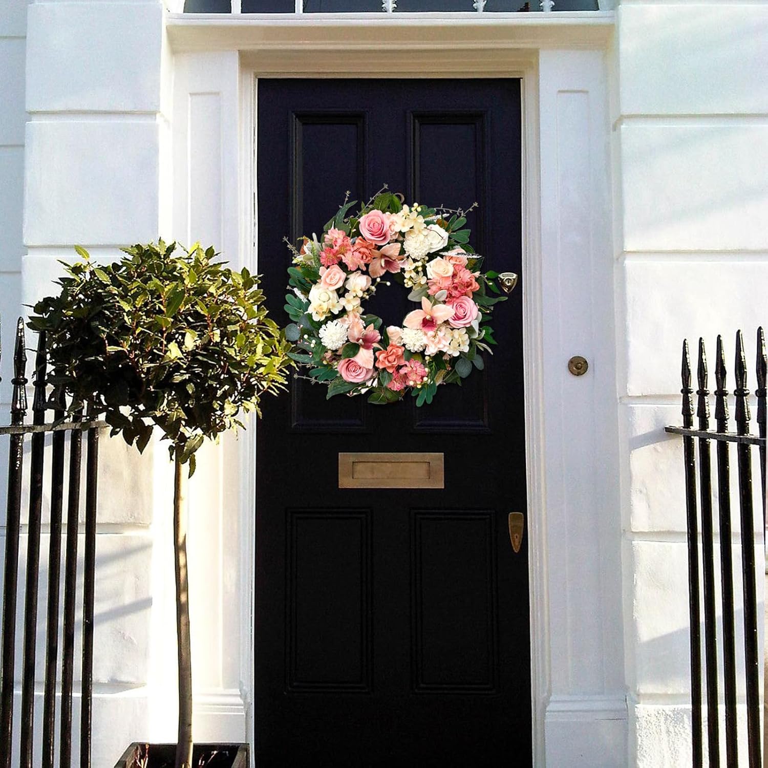 24 Inch Spring Floral Wreath for Front Door