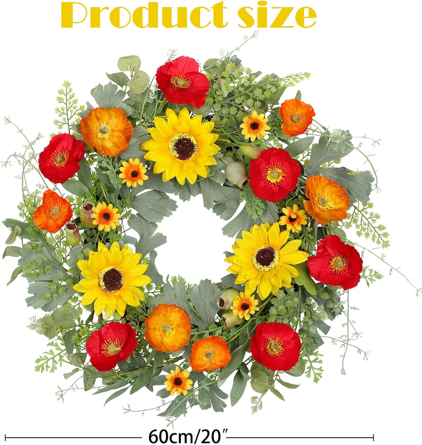 Hollyone 20 inch Artificial Spring Wreath