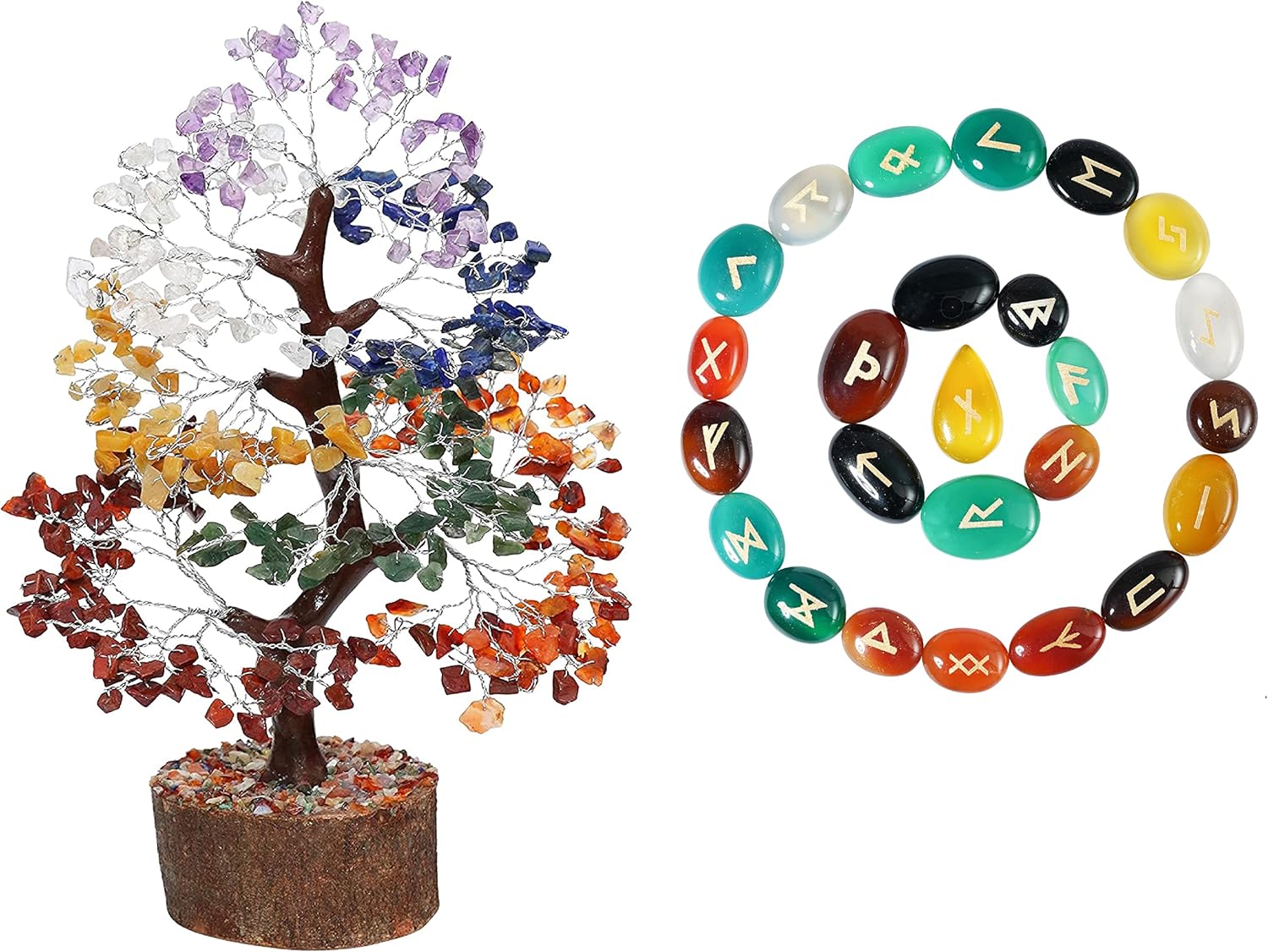 Crocon Seven Chakra Gemstone Tree Feng Shui Figurine 1