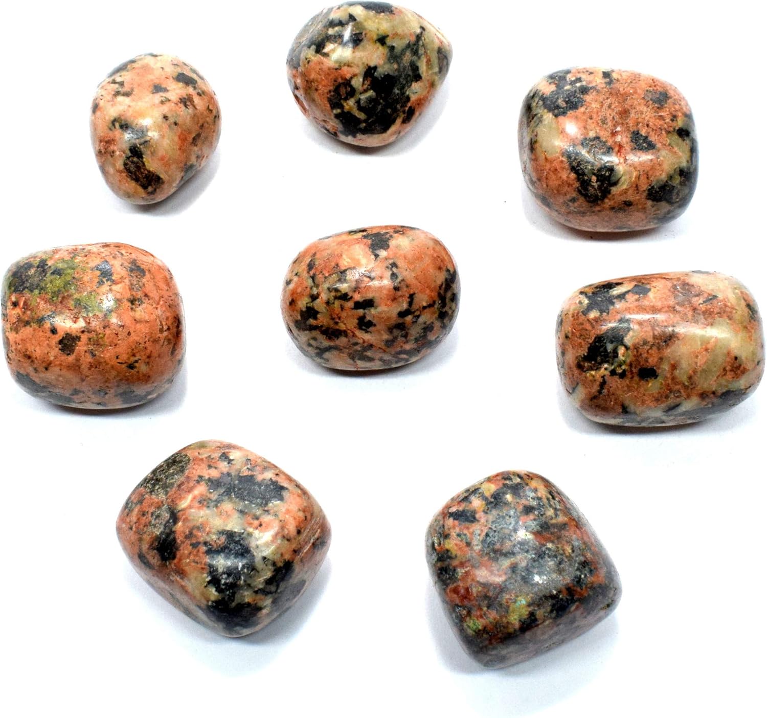 Orange Orthoclase Tumbled Stones 5PCS Natural Feldspar Gemstone from Peru