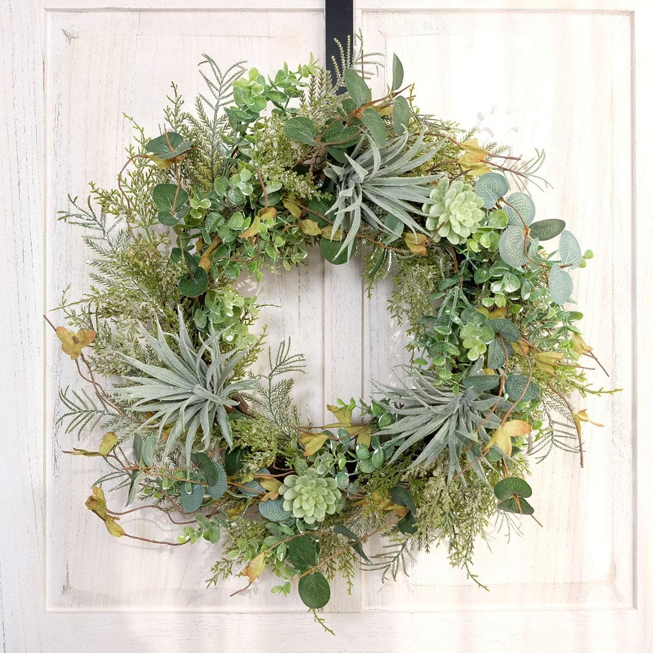 Idyllic 22 Inch Artificial Succulents Wreath for Front Door