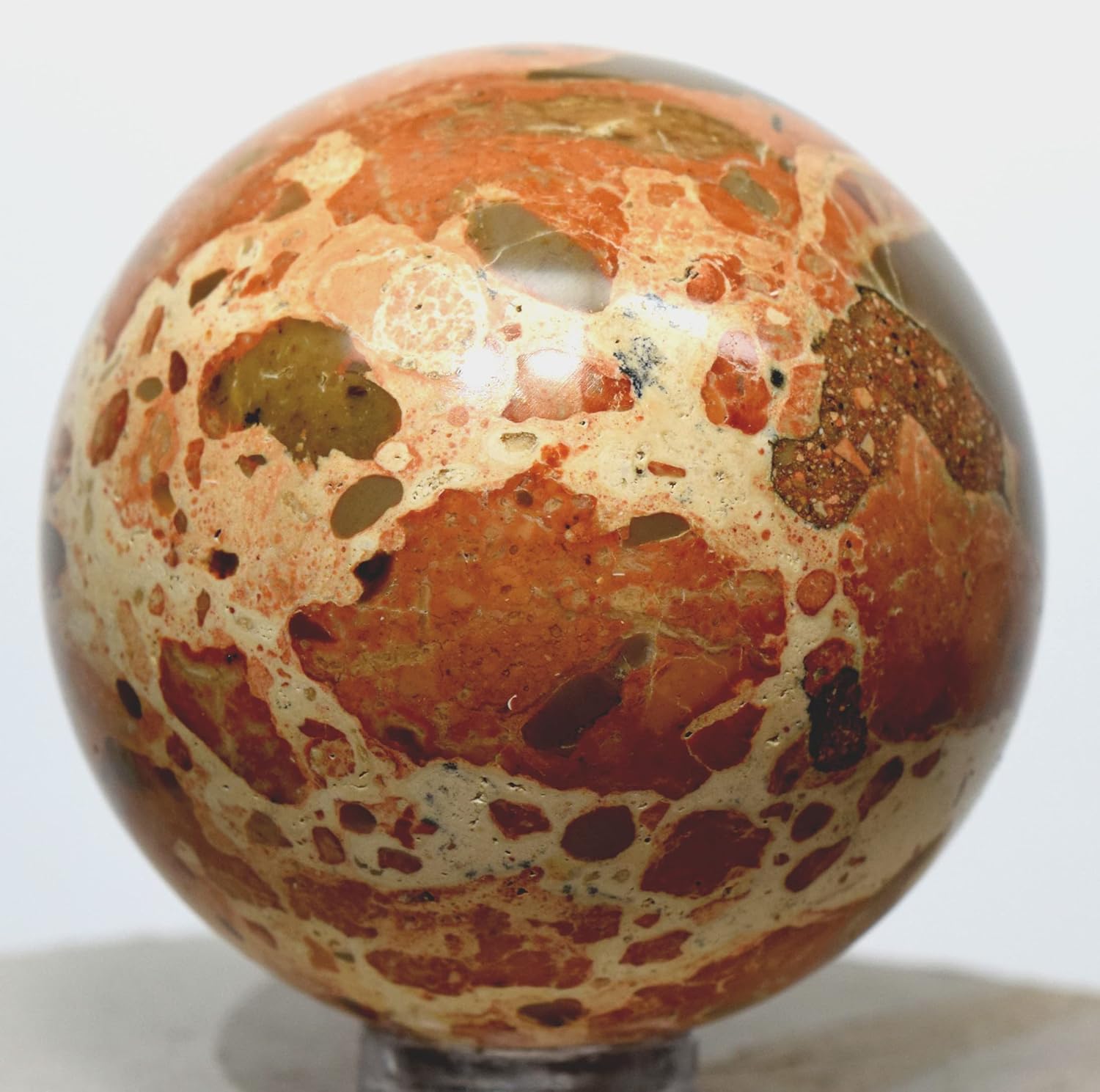 HQRP 47mm Leopardite Jasper Sphere with Stand