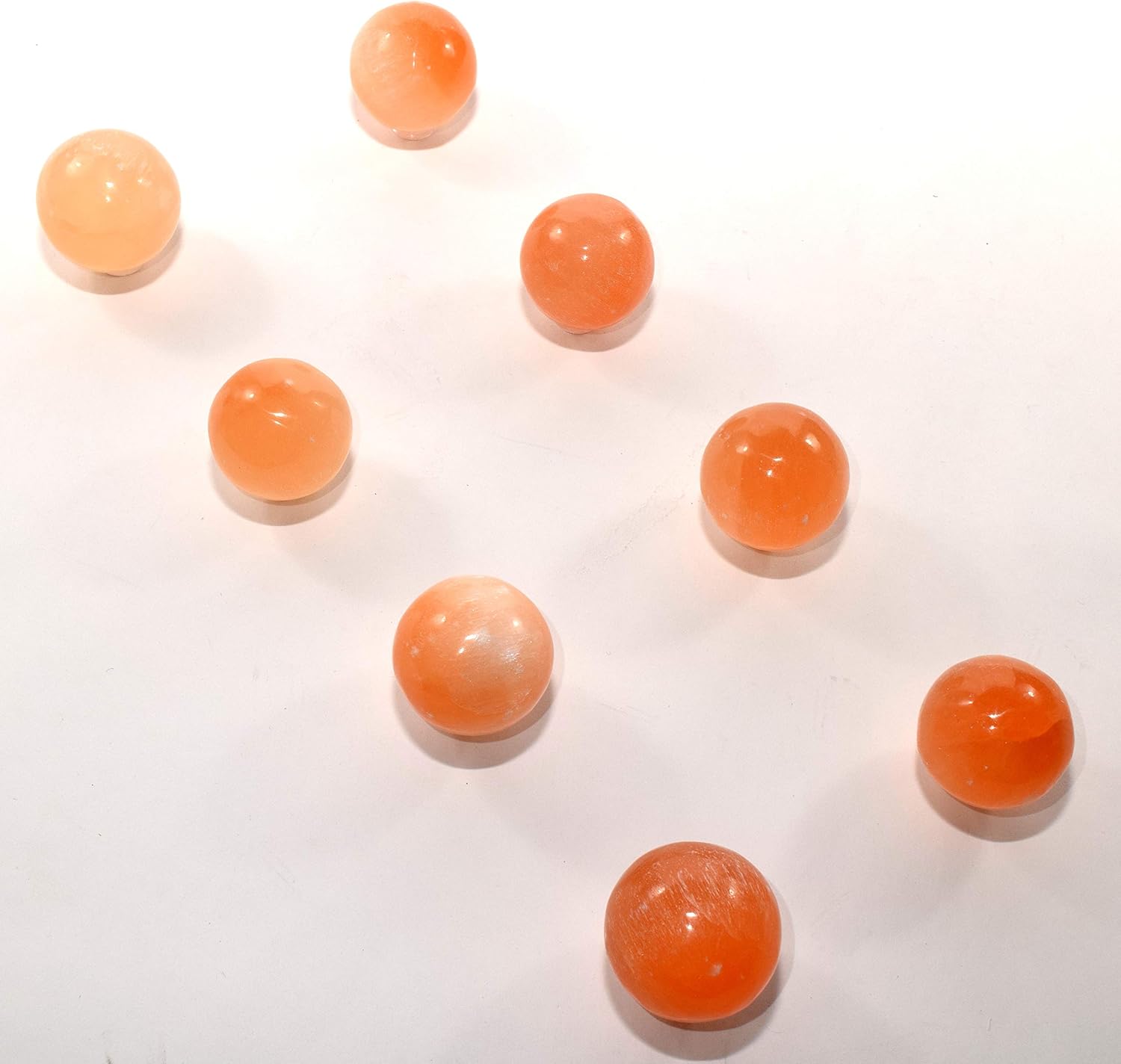 HQRP 40mm Orange Selenite Sphere Decor Stone