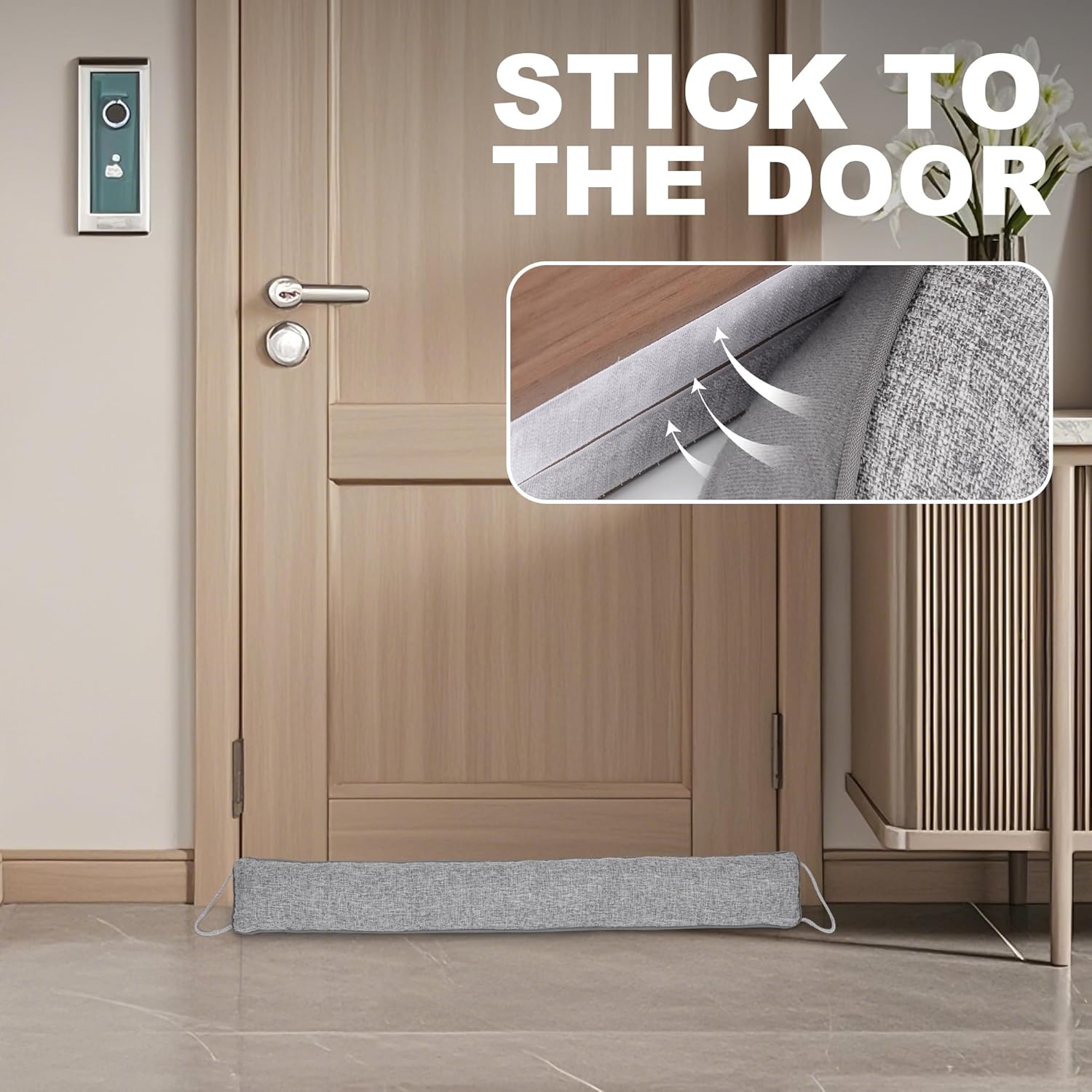 UUYUUY Door Draft Stopper 48 Inch Grey